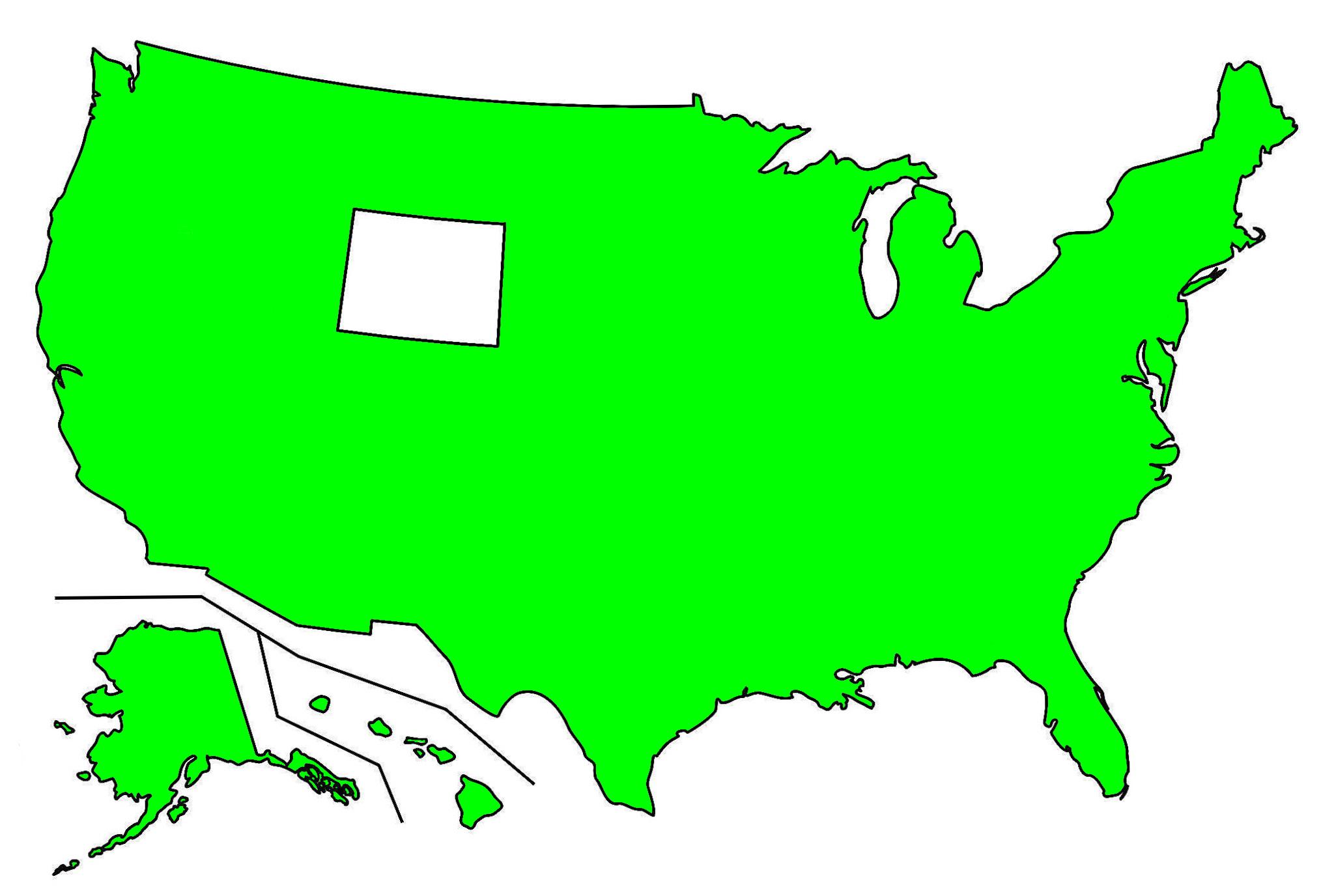 Usa Map Without States