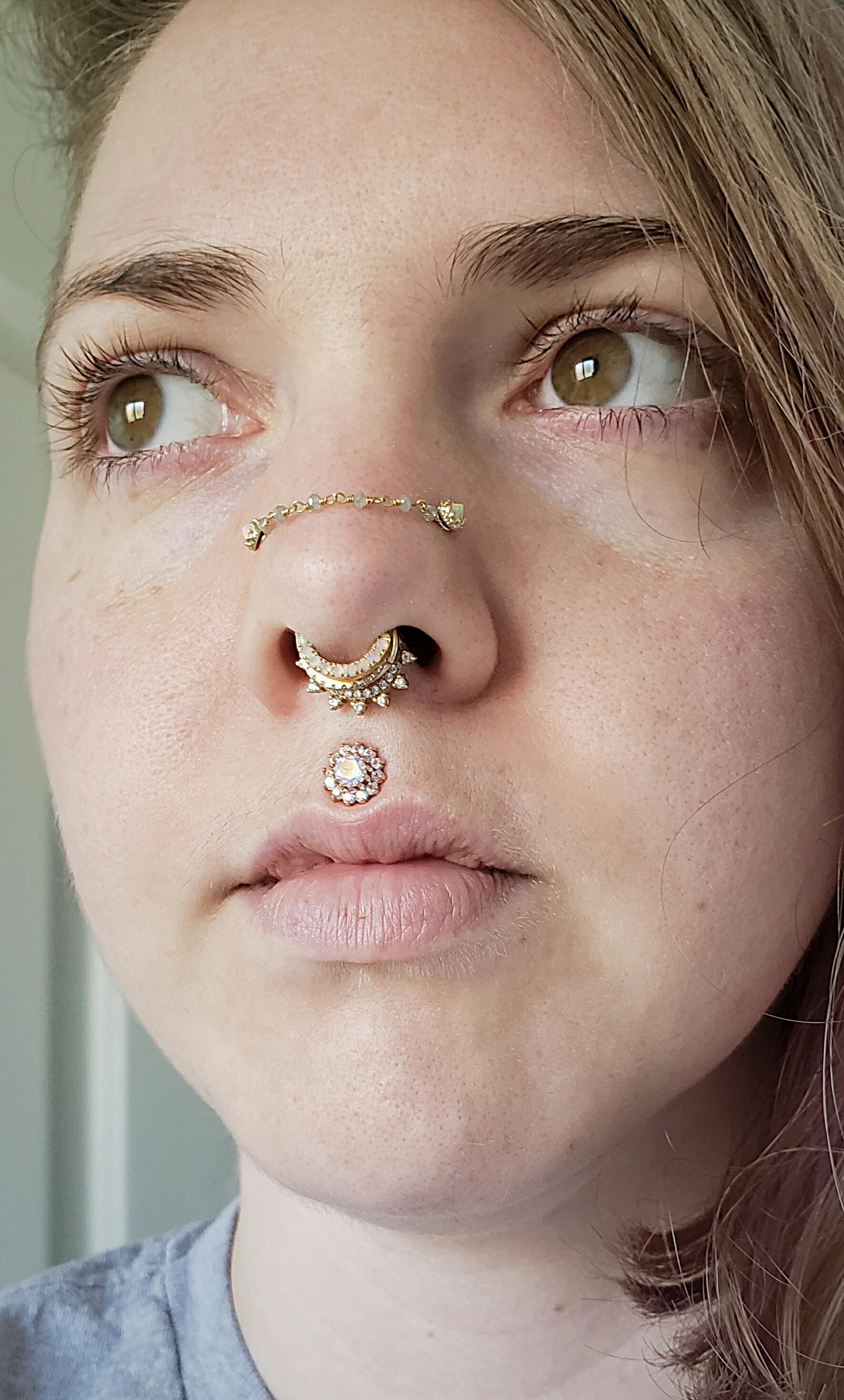 New jewelry for my philtrum, Bvla Rose r/piercing