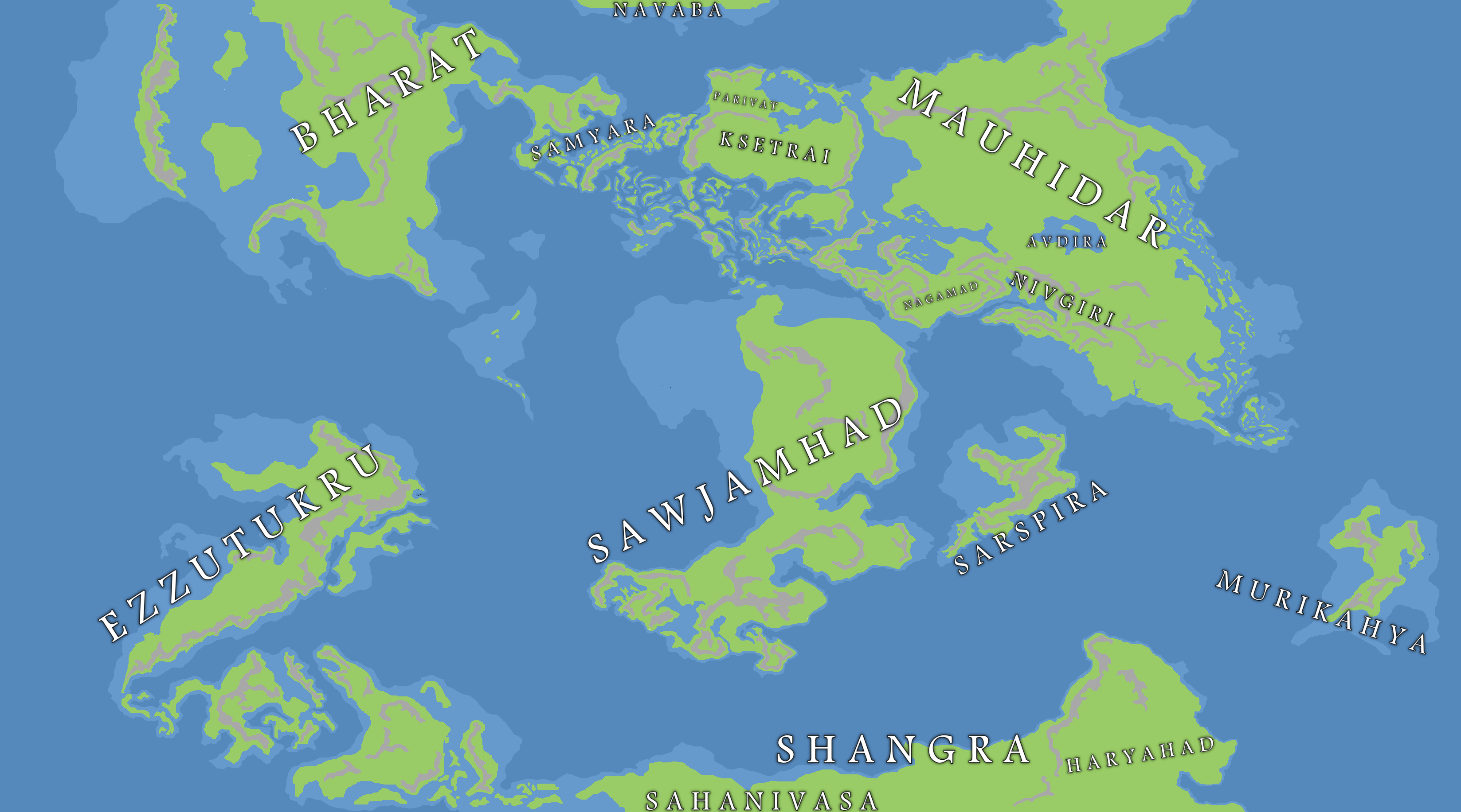 New iteration of my altEarth fantasy world map. r/imaginarymaps
