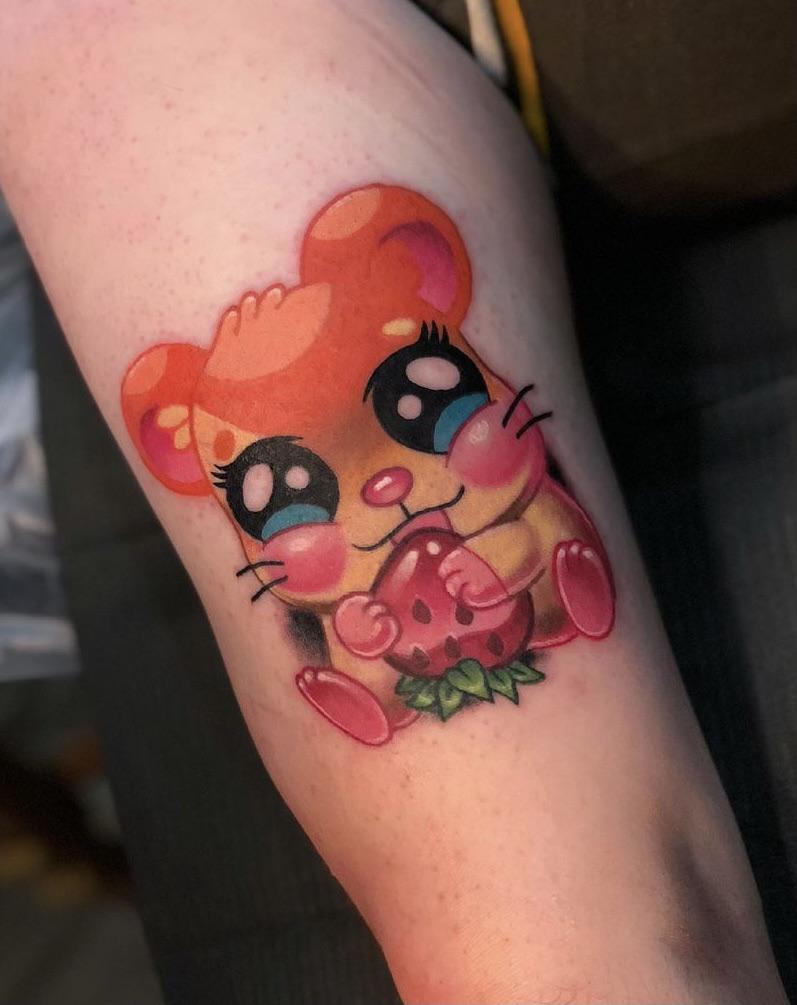 Hamtaro done by Brittany Mater, Awkward Art Studio, HTX tattoos