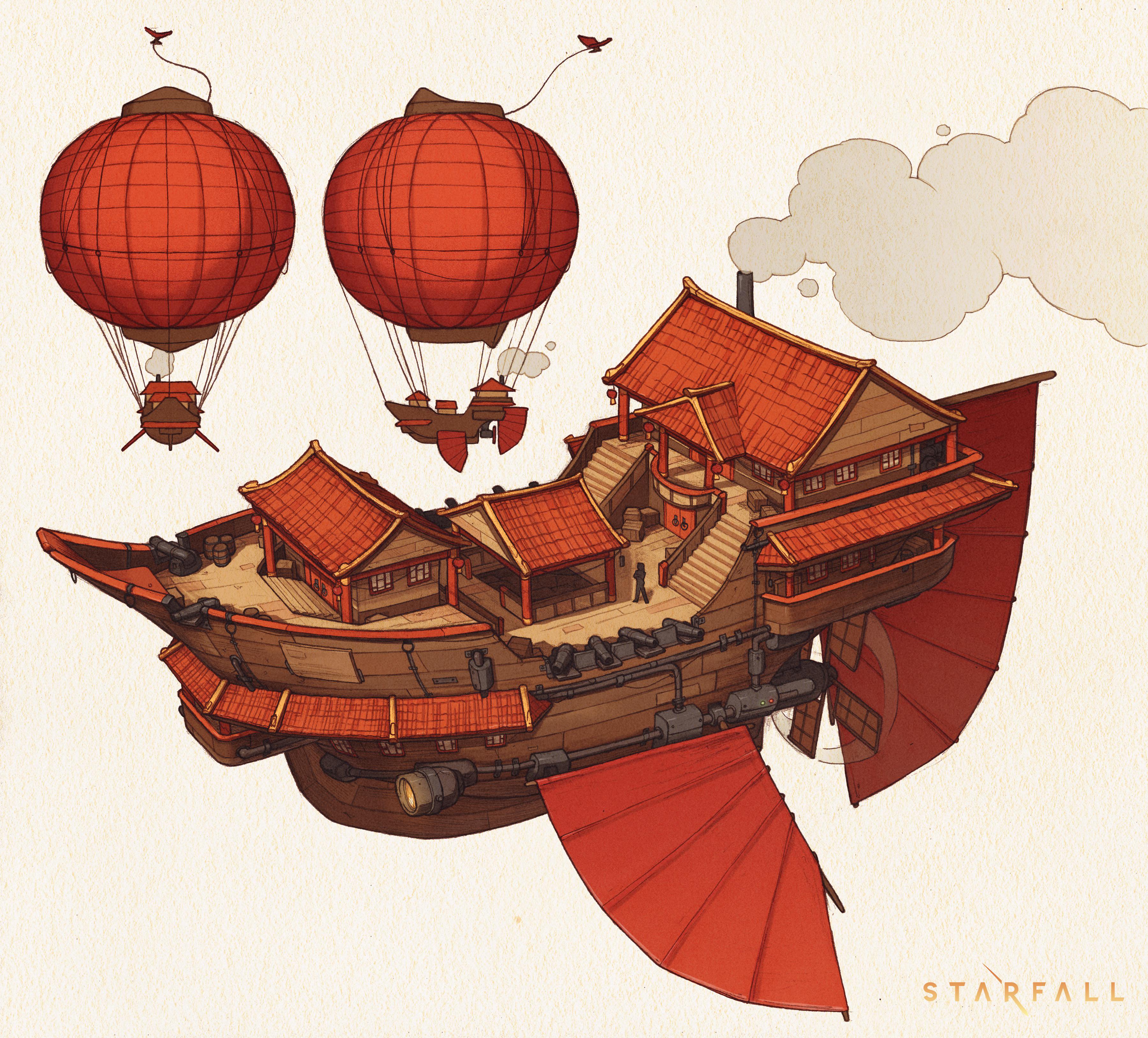 An Airship concept for our game, Starfall r/IndieGaming