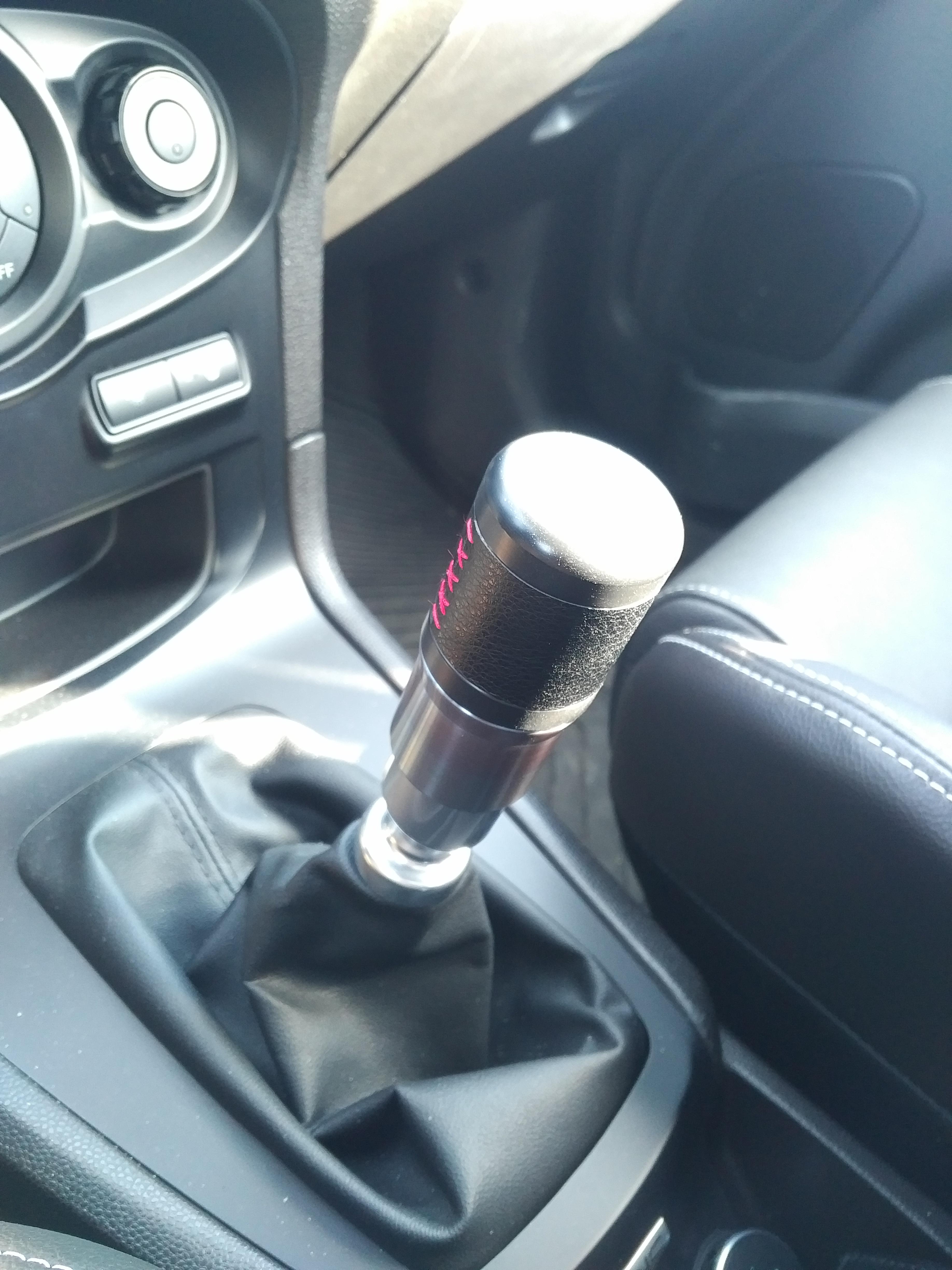 New Lathewerks shift knob. Copolymer top w/ leather wrap and gunmetal