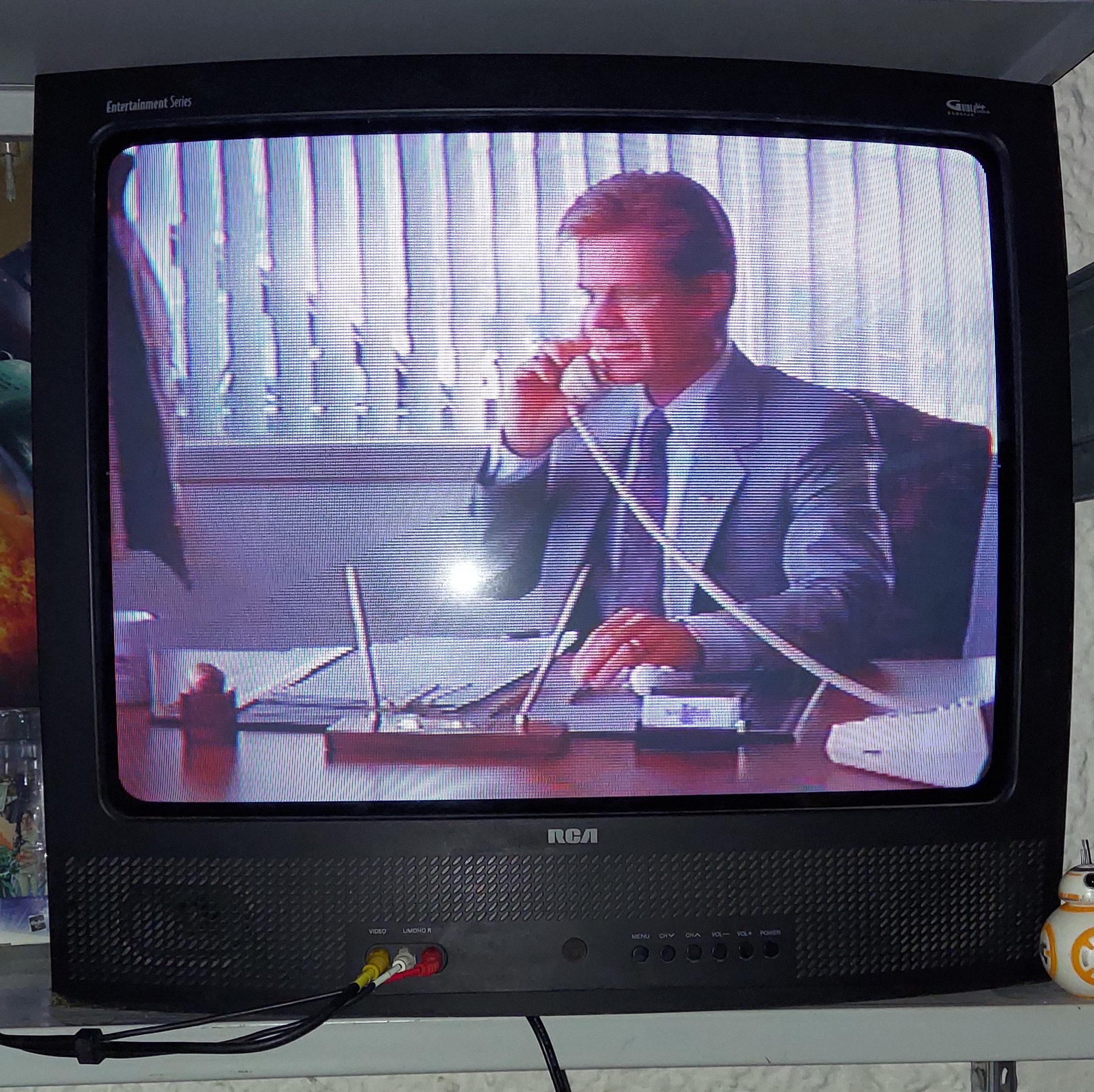 New bedroom TV courtesy of the neighbour's trash. Hooked up a VCR and