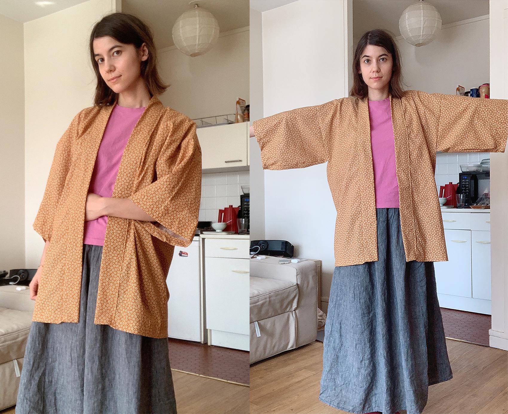 A Japanese cotton hanten made following the Quilted Hanten Pattern from