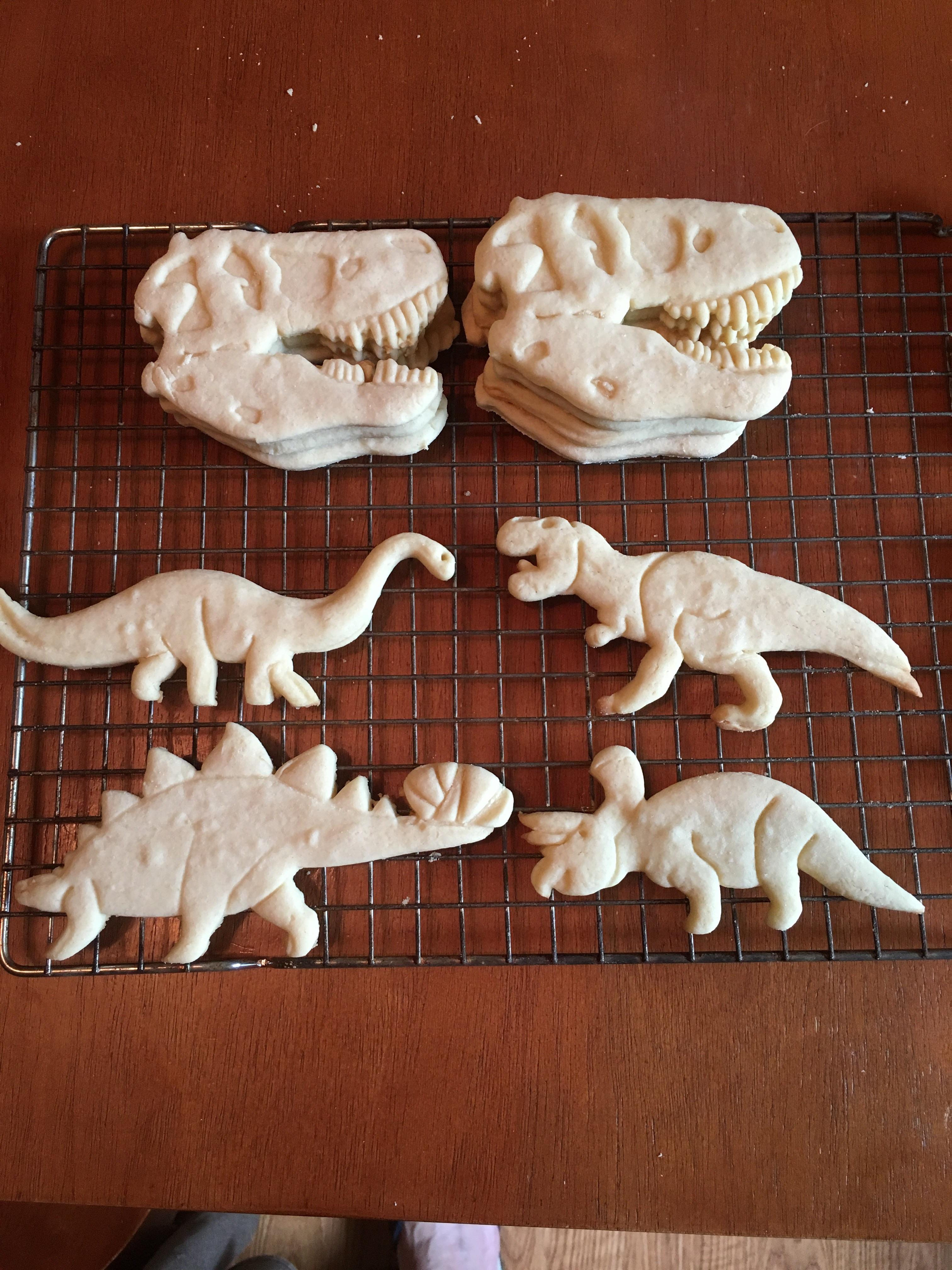Made some dinosaur cookies with our new cutters. Fun! r/Baking