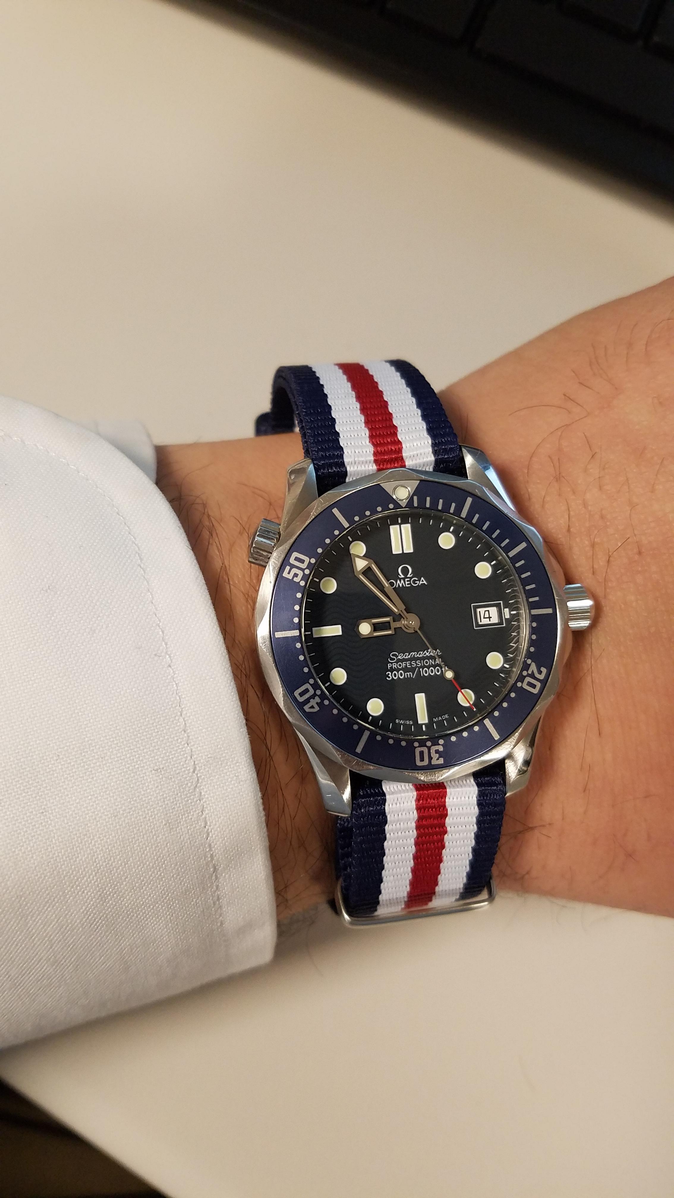 [Omega] 36 mm seamaster with barton nato strap r/Watches