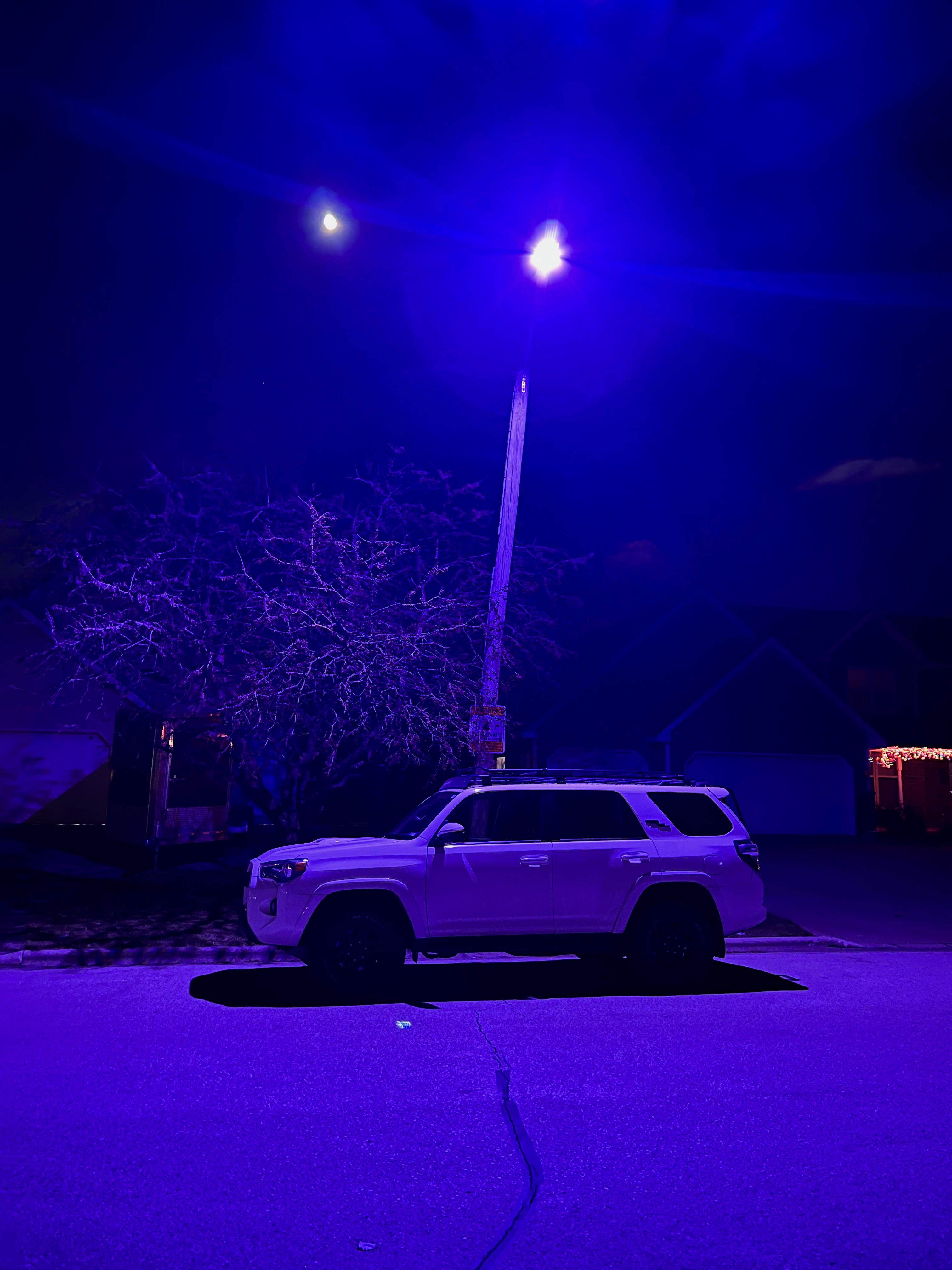 The LED streetlights in my neighborhood are turning purple. r