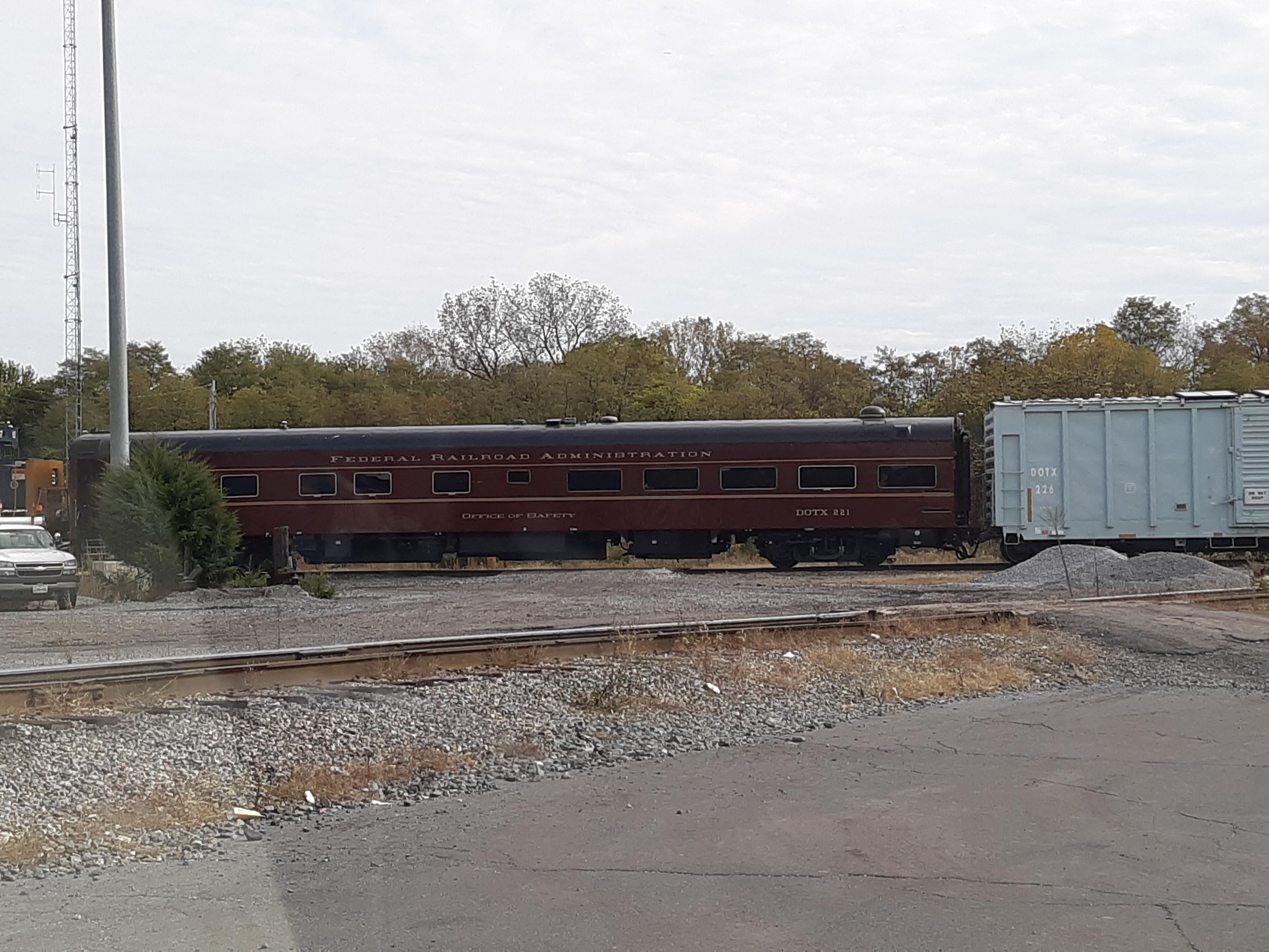 DOTX 221 (FRA Track Inspection car) in Hagerstown, MD. r/trains
