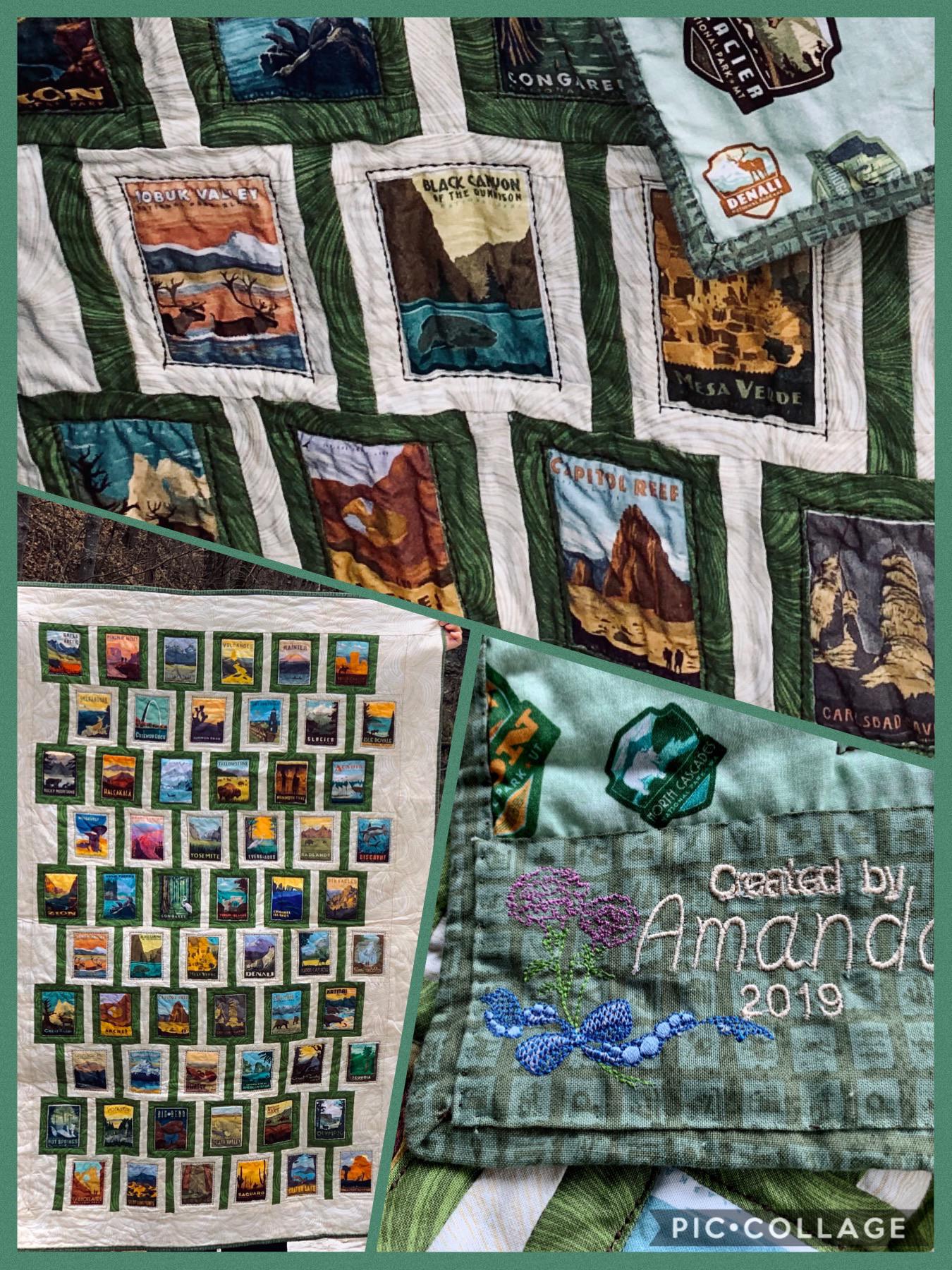 First Quilt Finished Used National Park fabric r/quilting