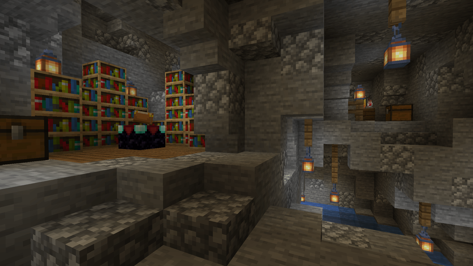 The enchanting area in my cave base which you can go through to get to