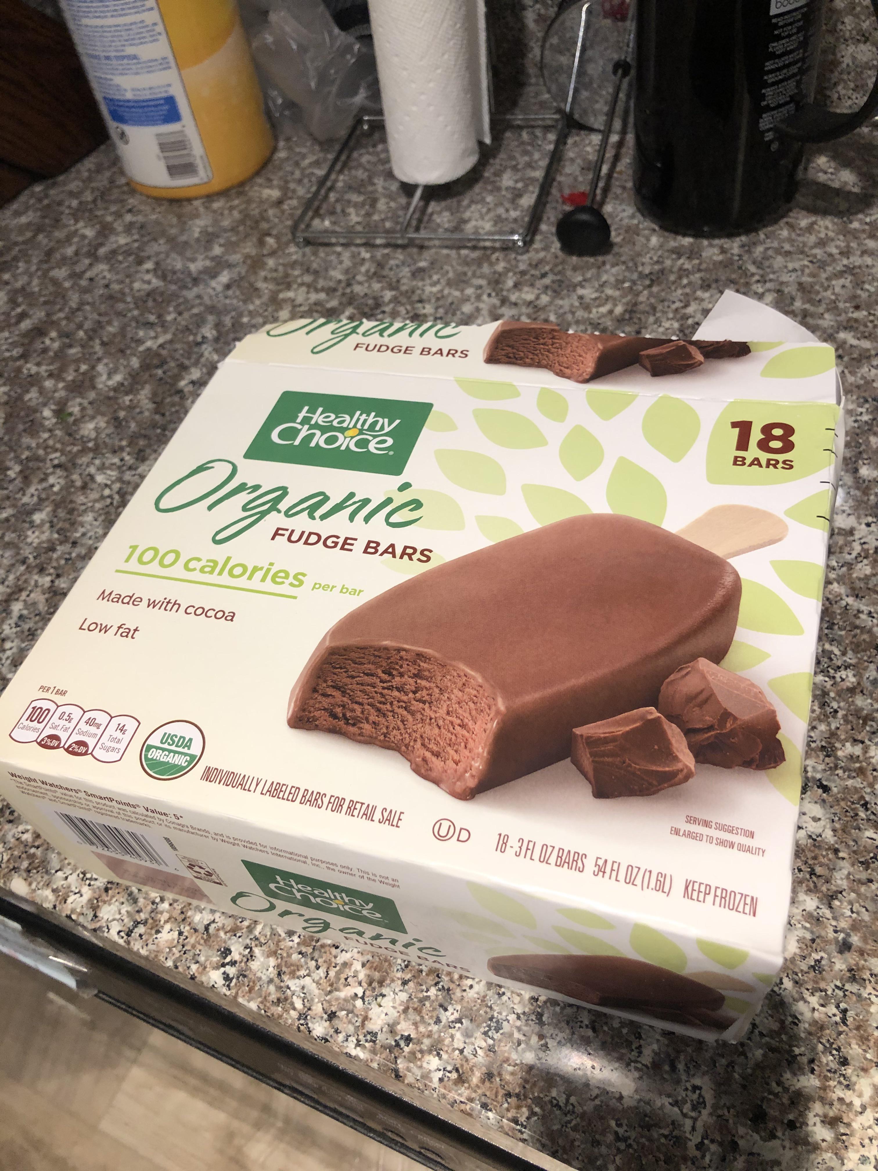 Food review Healthy Choice organic fudge bars 8/10, tastes good like