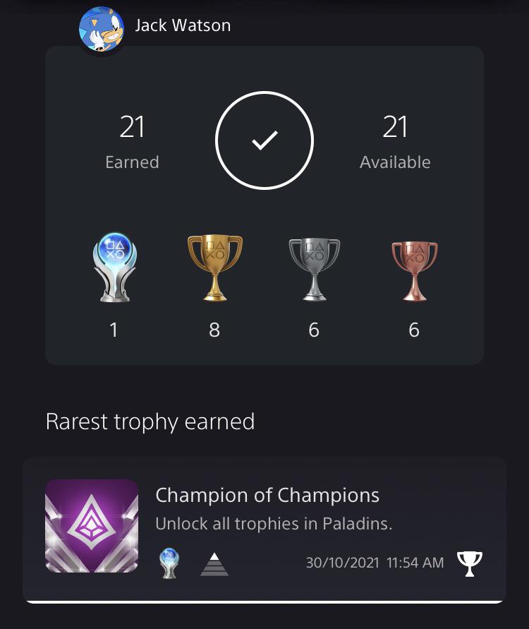 [Paladins] 5 was painful lol r/Trophies