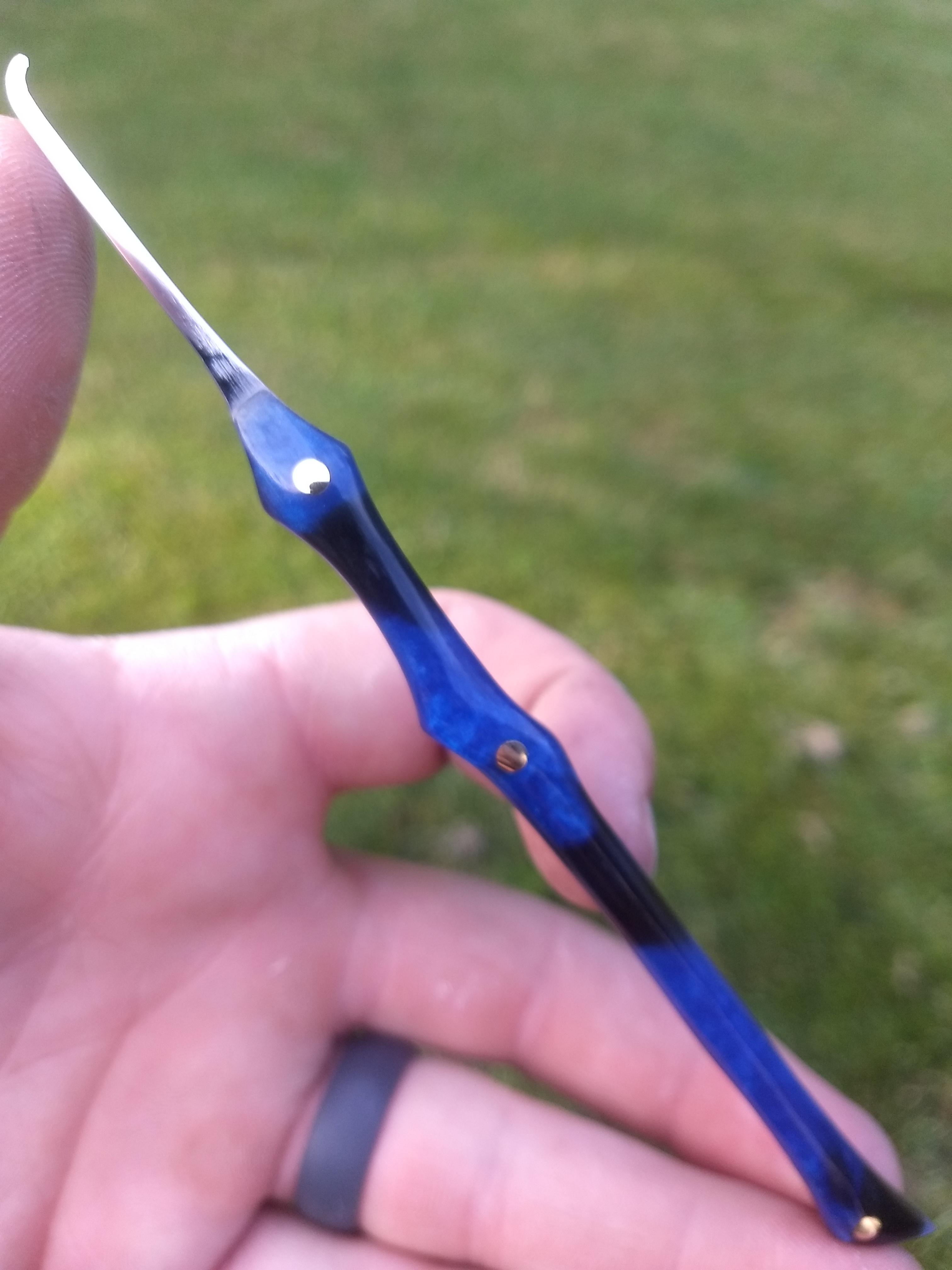 Made my first custom pick with resin handle with 3mm brass pins and