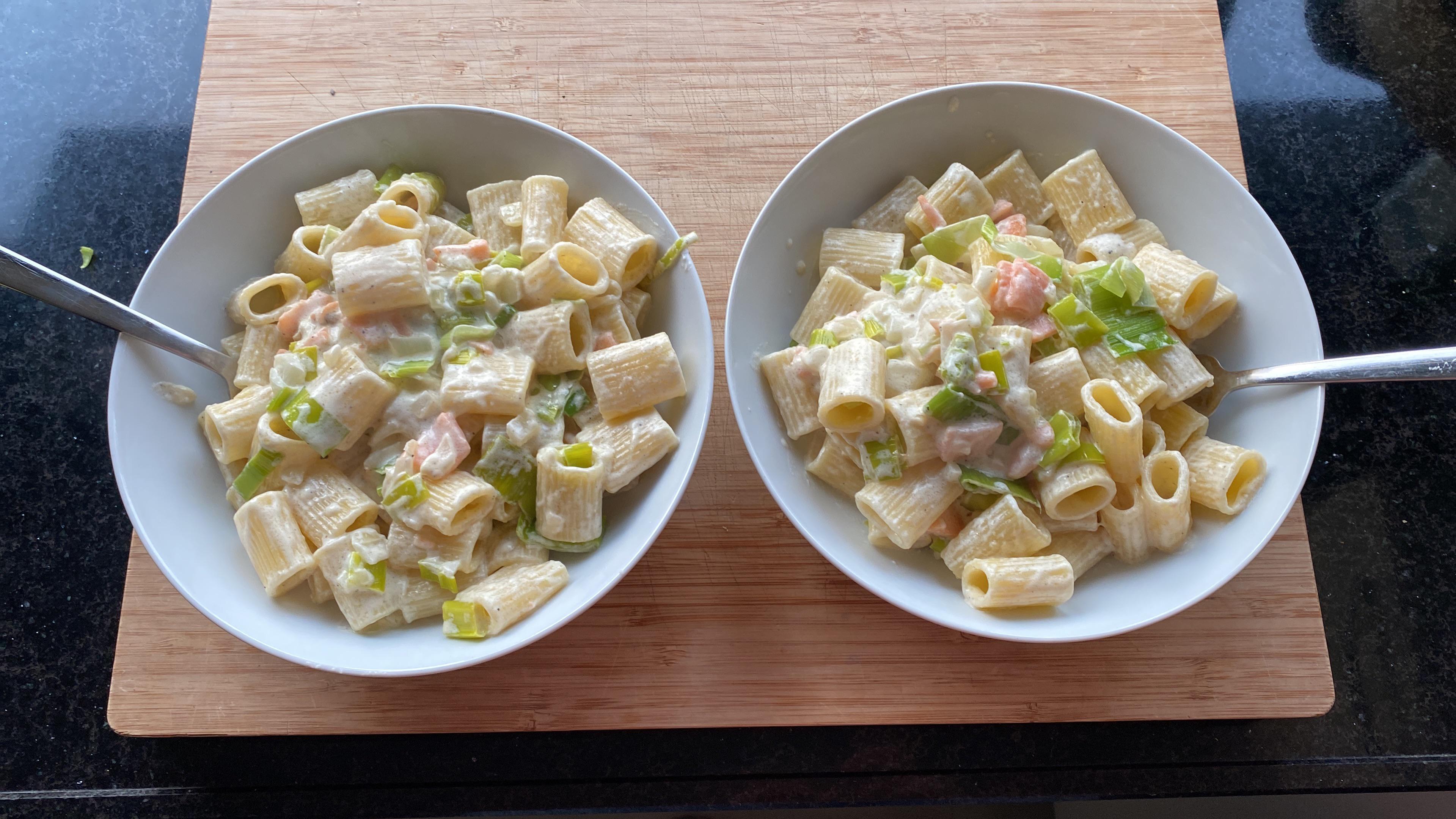 [homemade] creamy pasta with smoked salmon and leek r/food