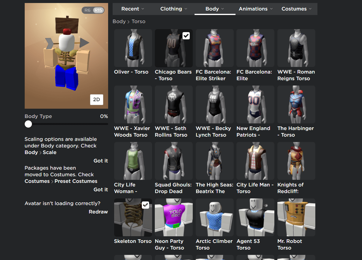 Using a slow connection, you can equip items in slots of others