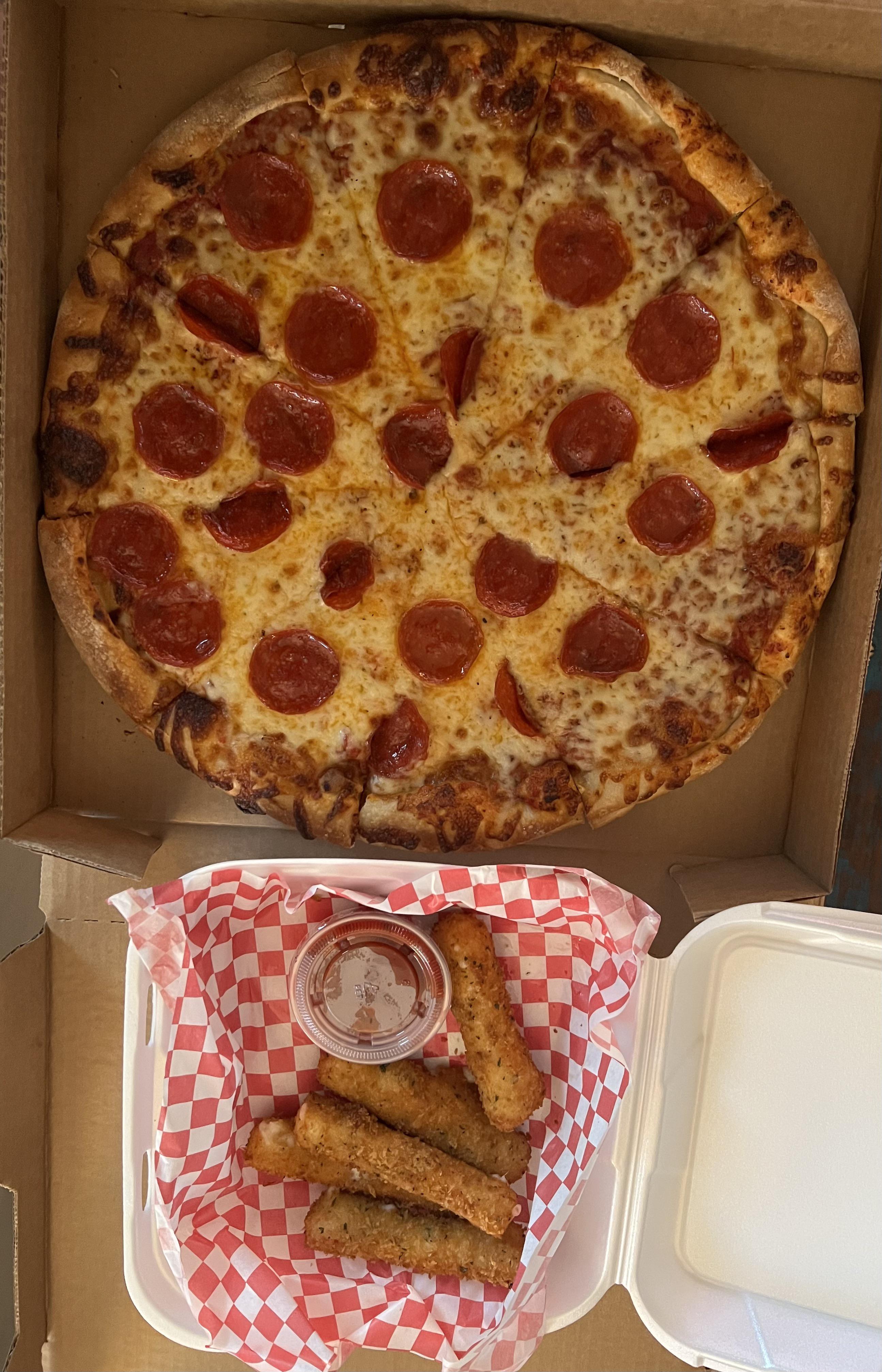 All this and two side salads for 20. Big Ed’s Pizza carry out special