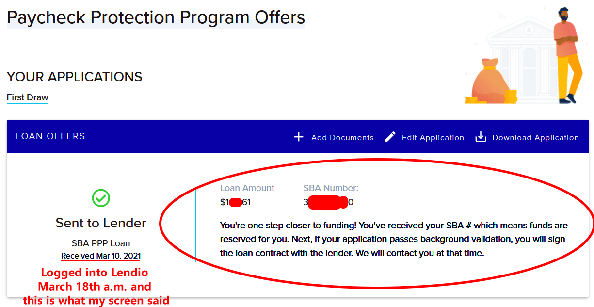 Line 7 Gross Sole Proprietor! Lendio got me an SBA Loan Number, but it