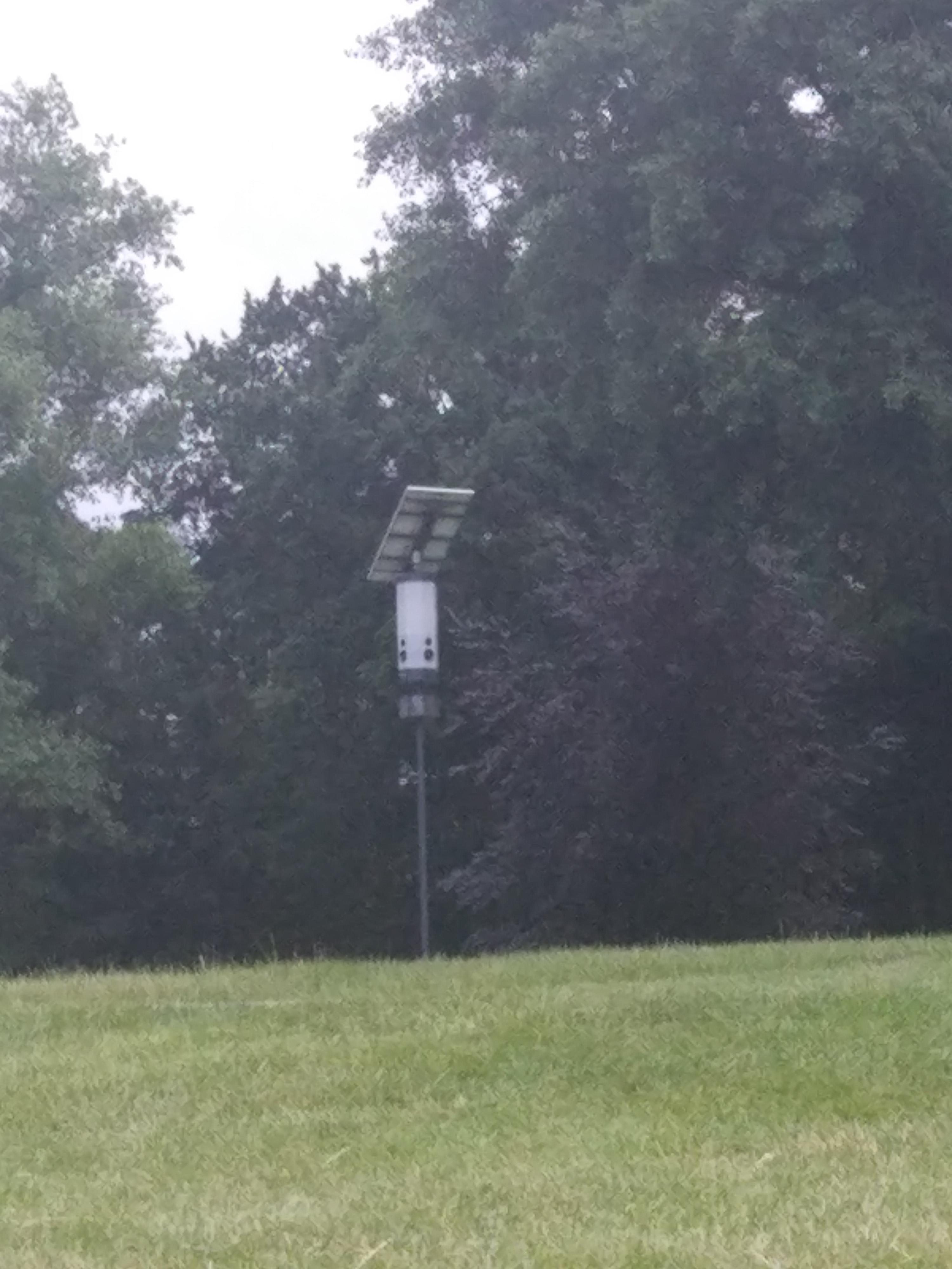 Weird thing in the park flashes light green once every 10sec and does