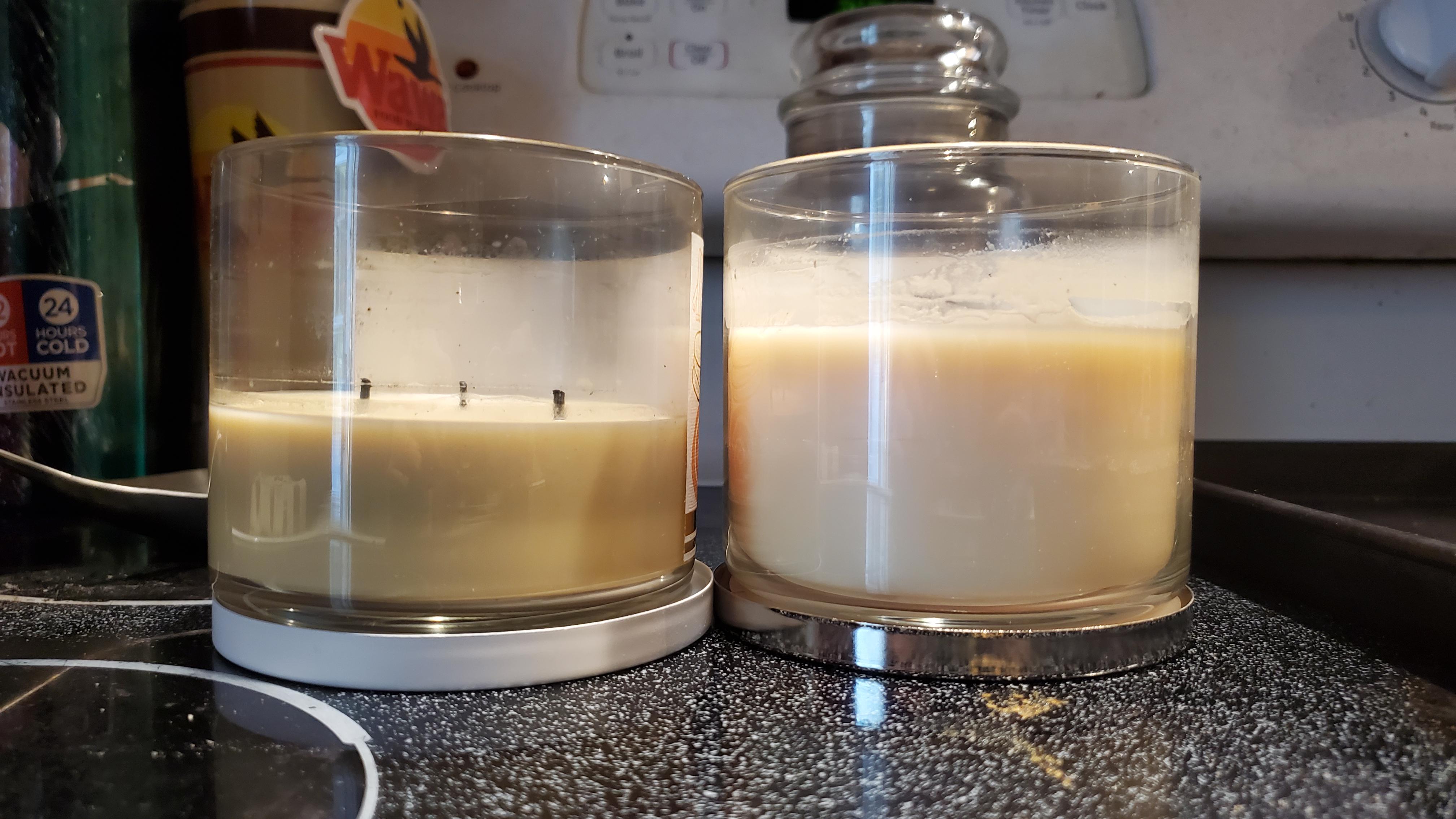 Why are some candles burning faster than others? These have both been