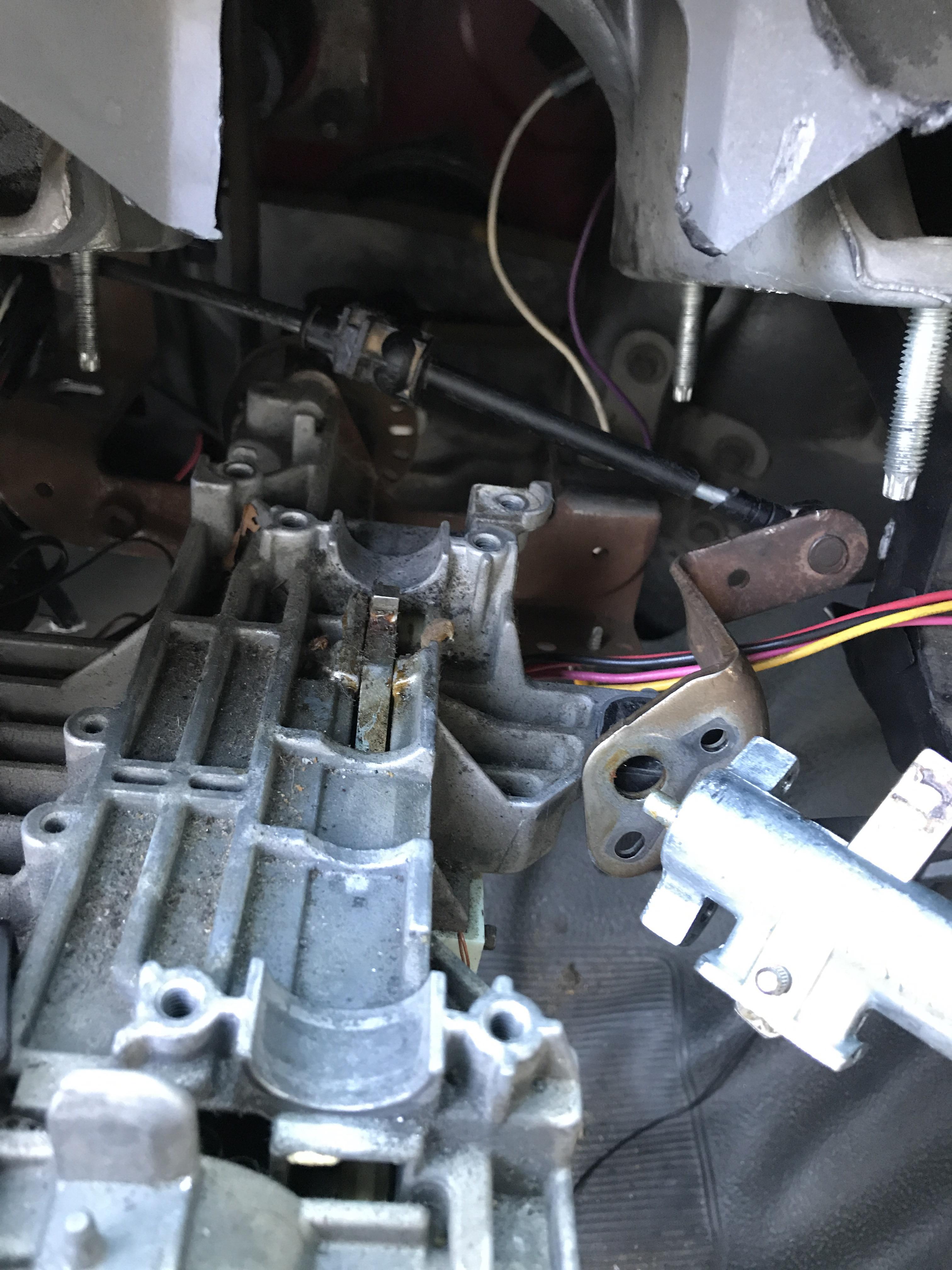 1993 f350- where do I put the transmission wire thing after replacing