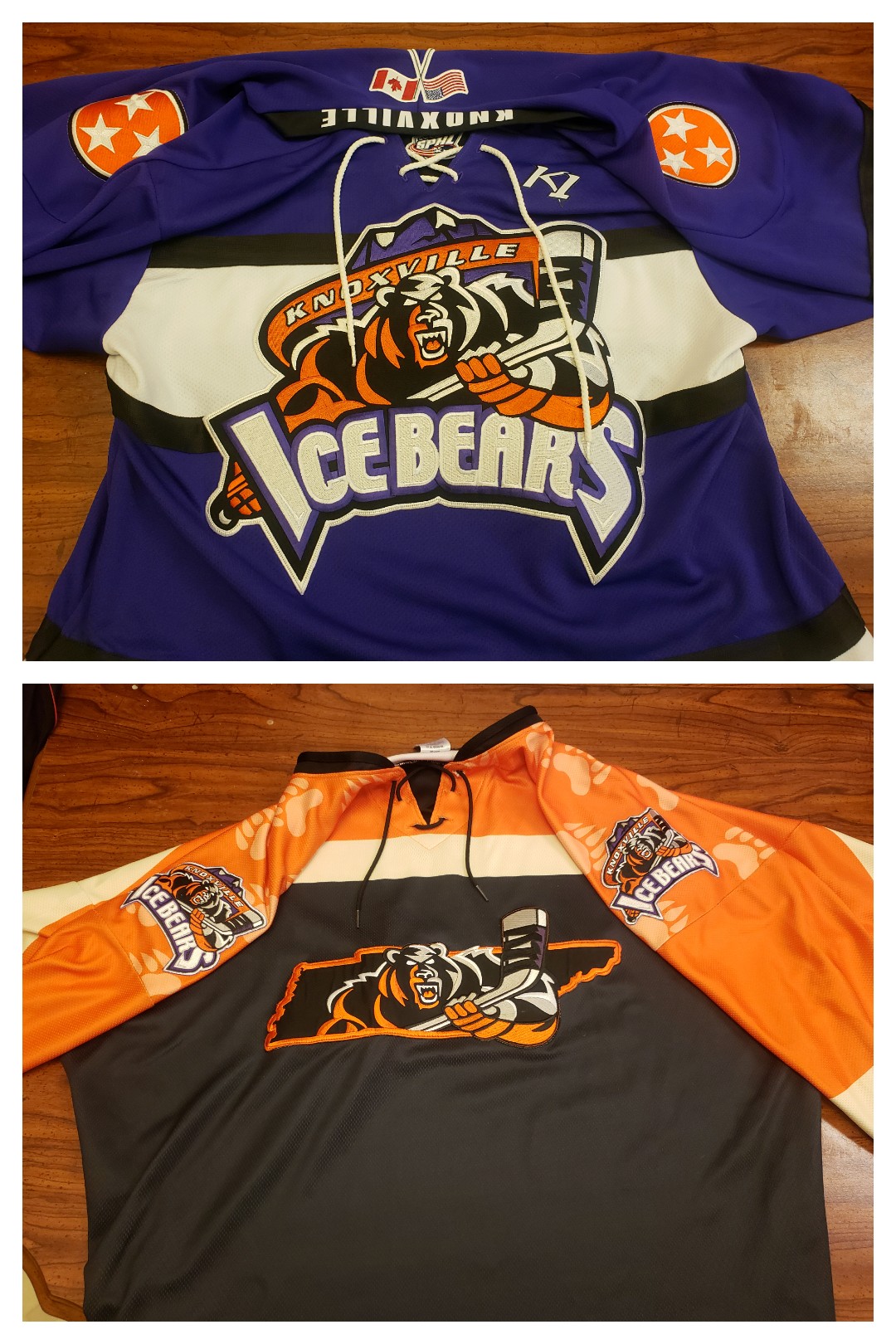 Knoxville Ice Bears home/alternate r/hockeyjerseys