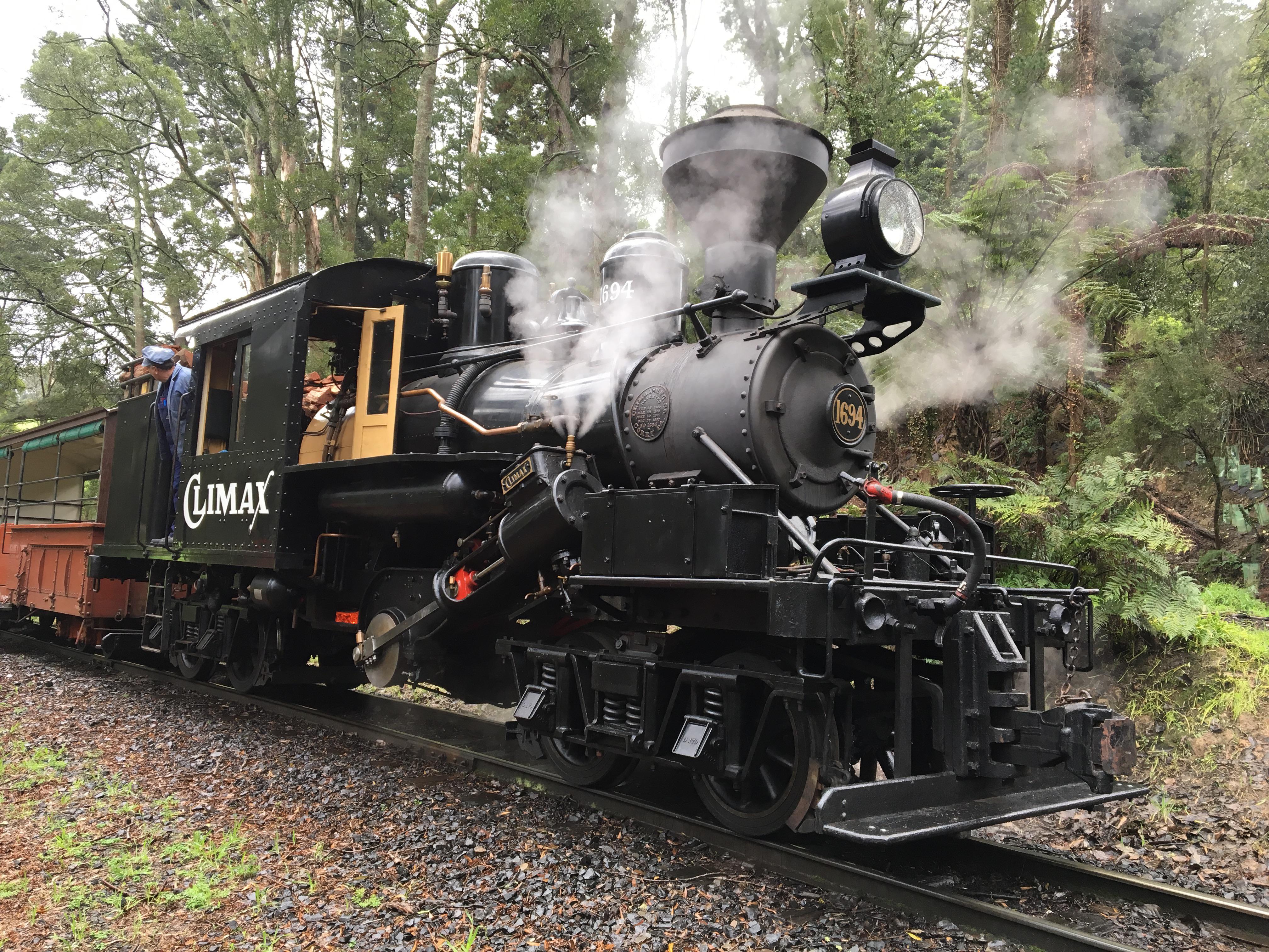 Bclass Climax 1694 on the Puffing Billy Railway, Melbourne