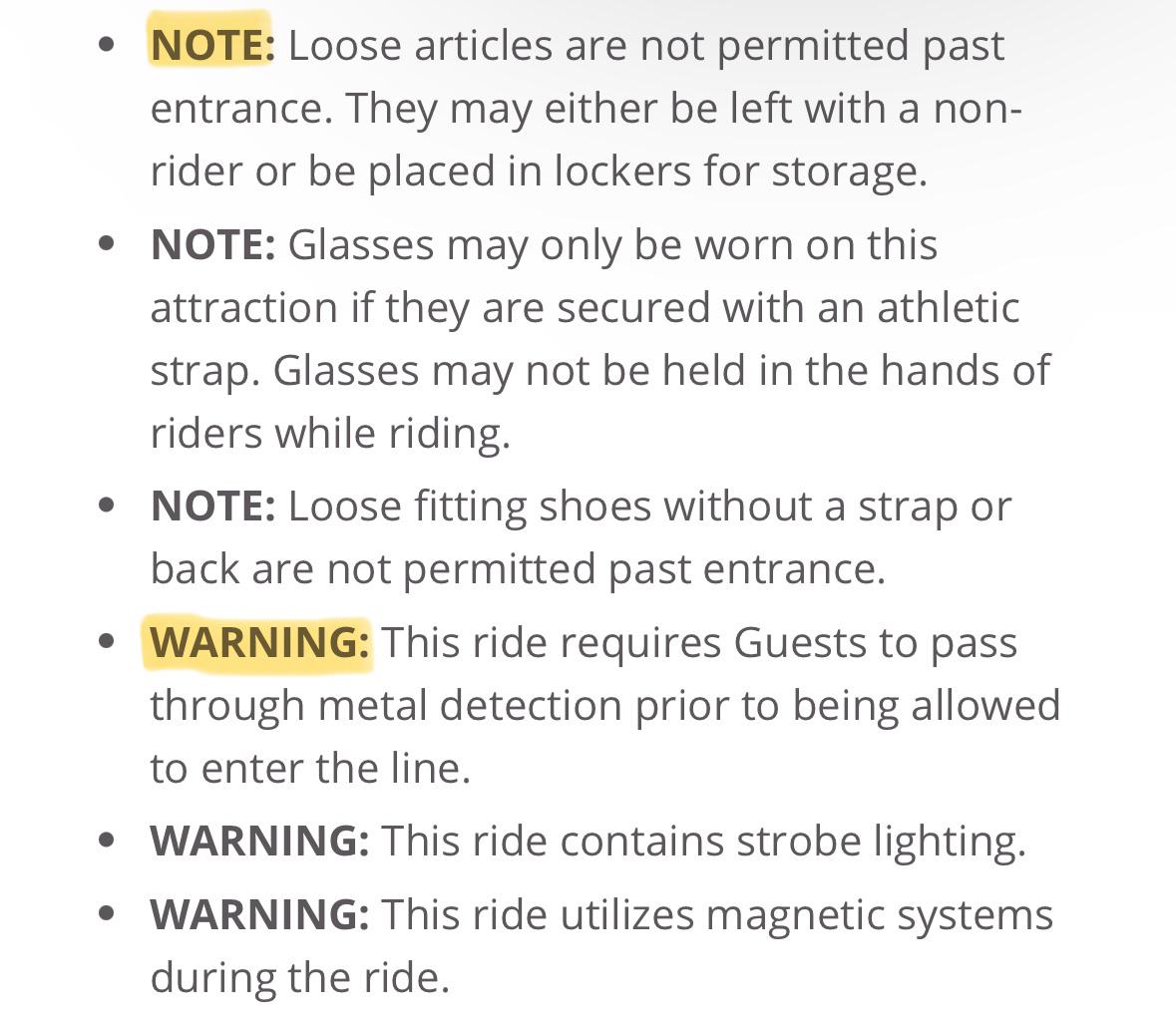 Top Thrill 2 will have metal detectors at the entrance; No loose