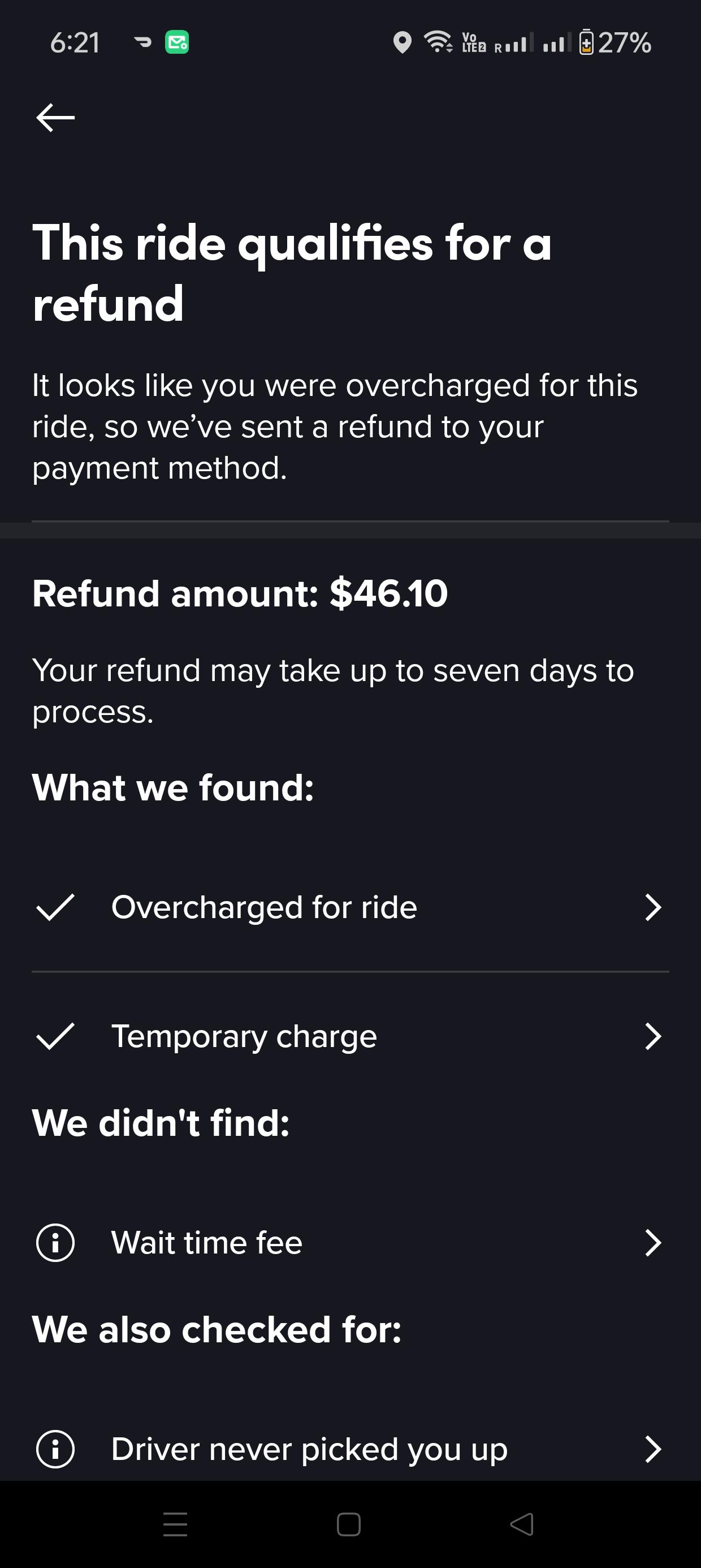 Refund Issued r/Lyft
