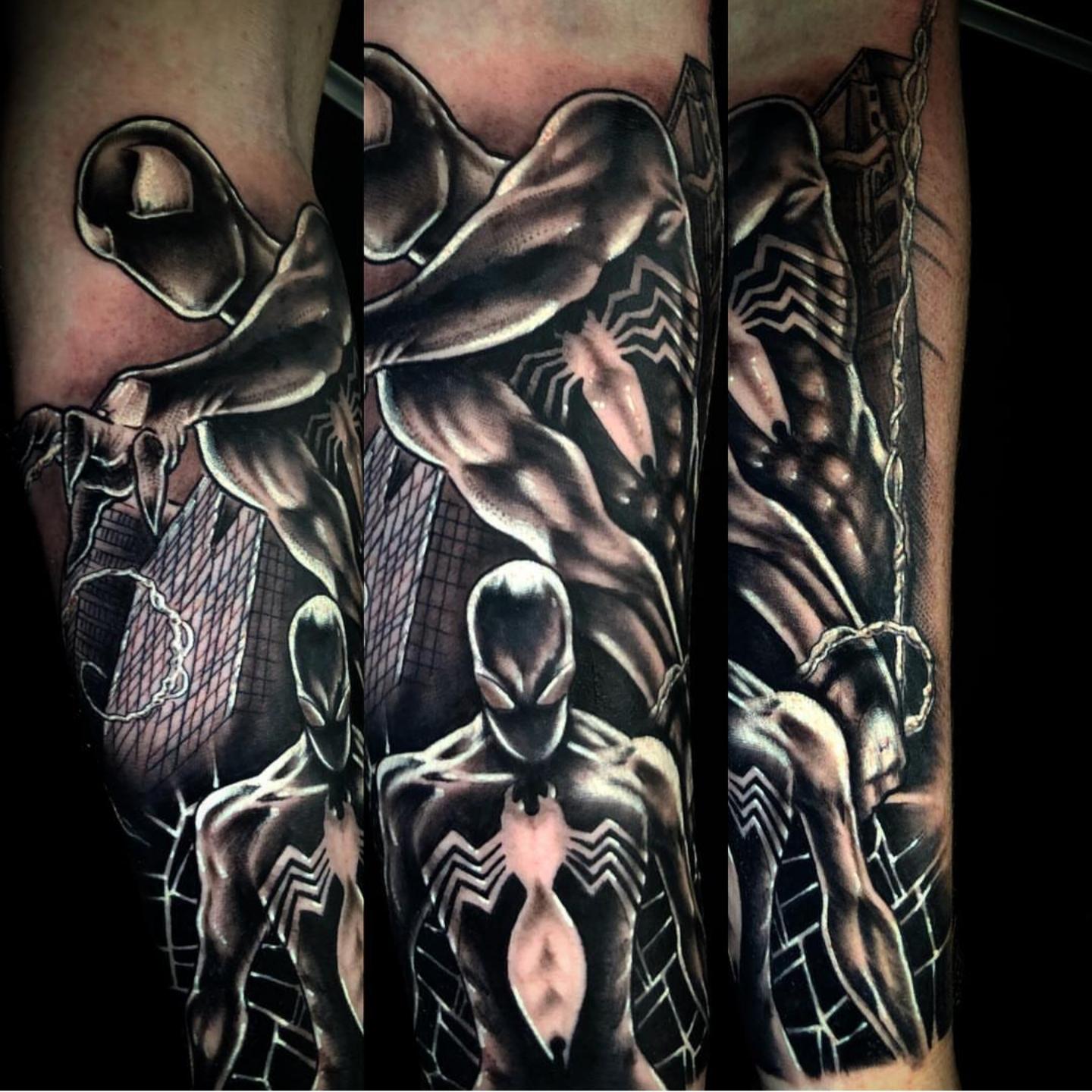 First piece, symbiote Siderman, done by Matthew Bissell Phresh Ink