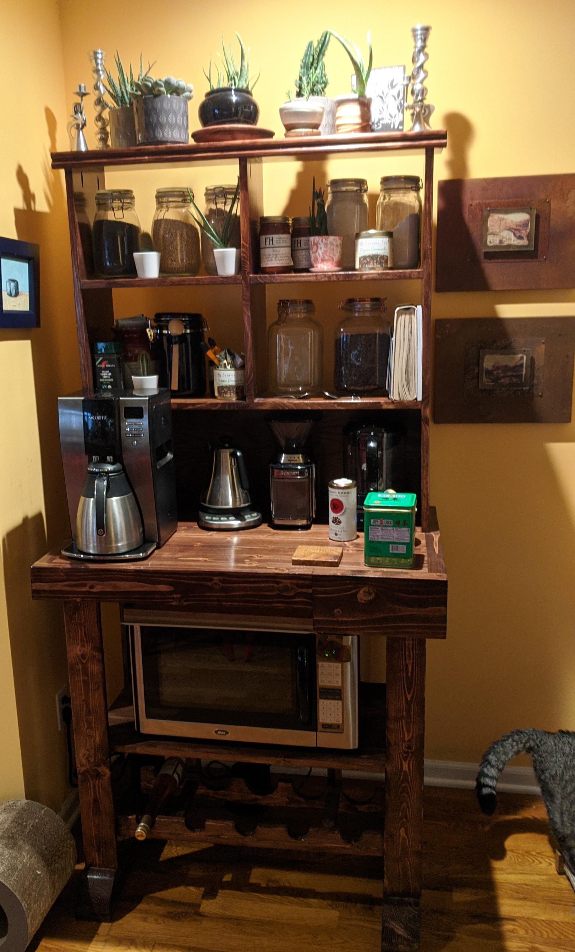 A coffeetea hutch I made for some dear friends r/woodworking