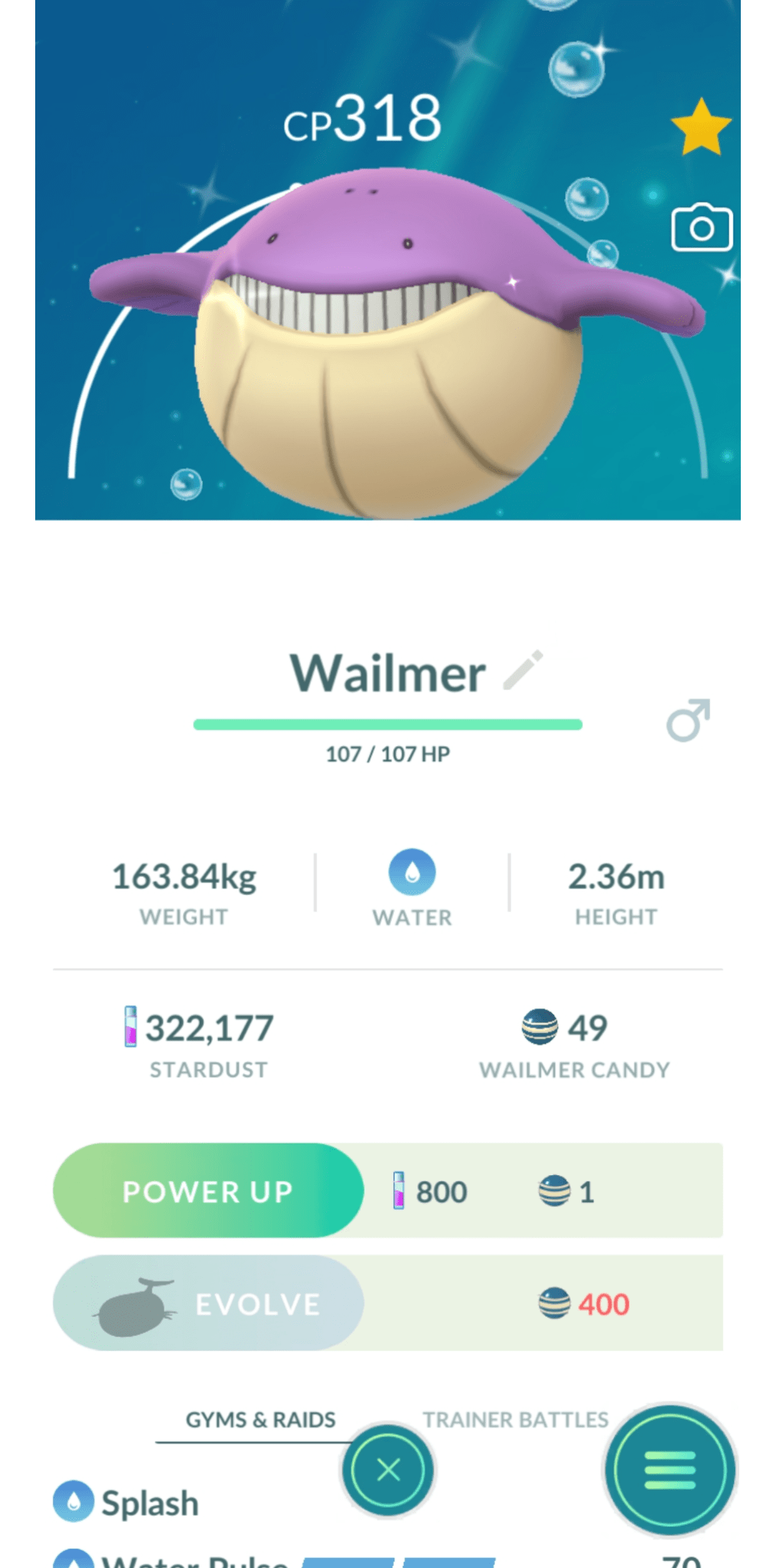 Shiny Wailmer in Pokemon Go u/TheMarkRace