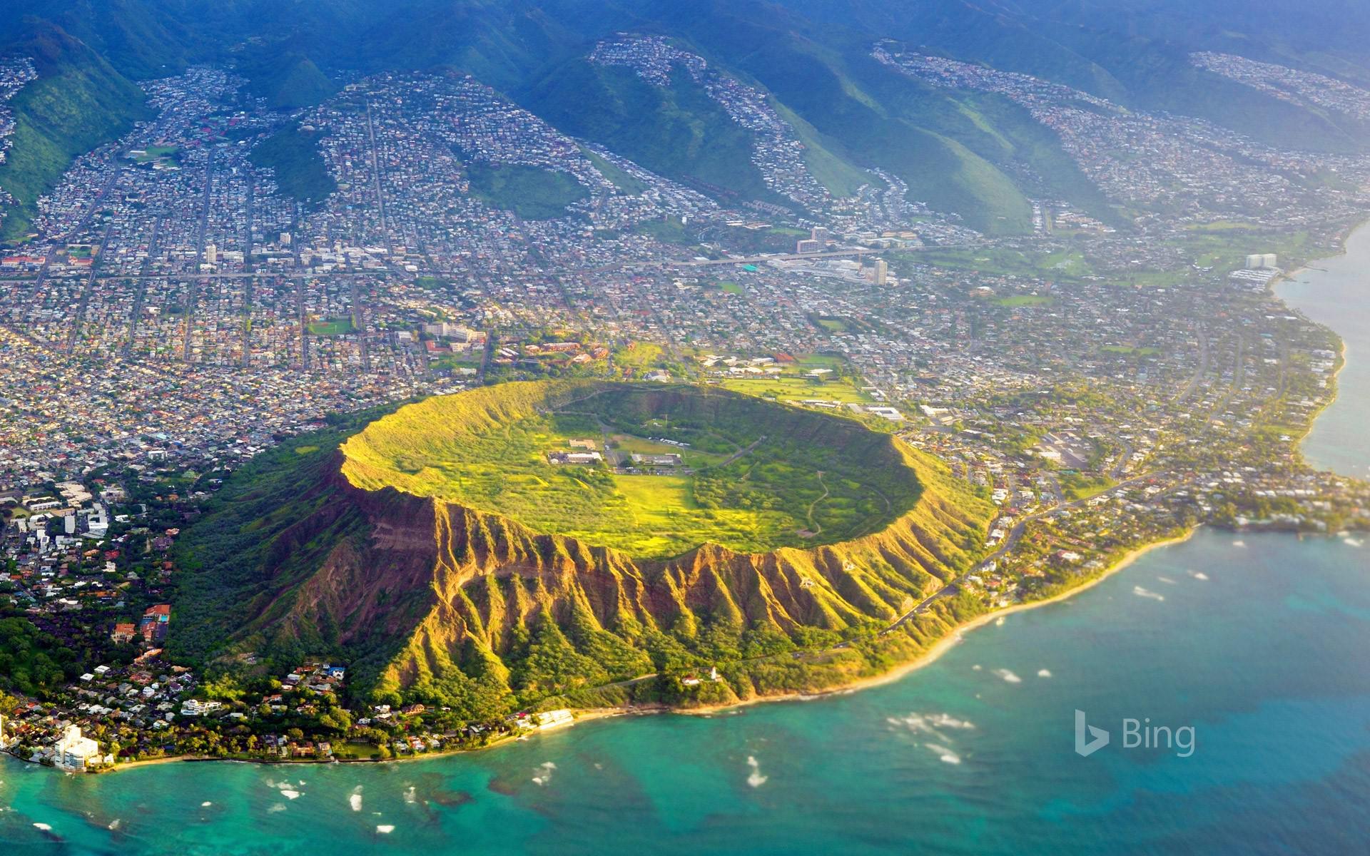Aerial View of Diamond Head, Oahu, Hawaii r/Tropical