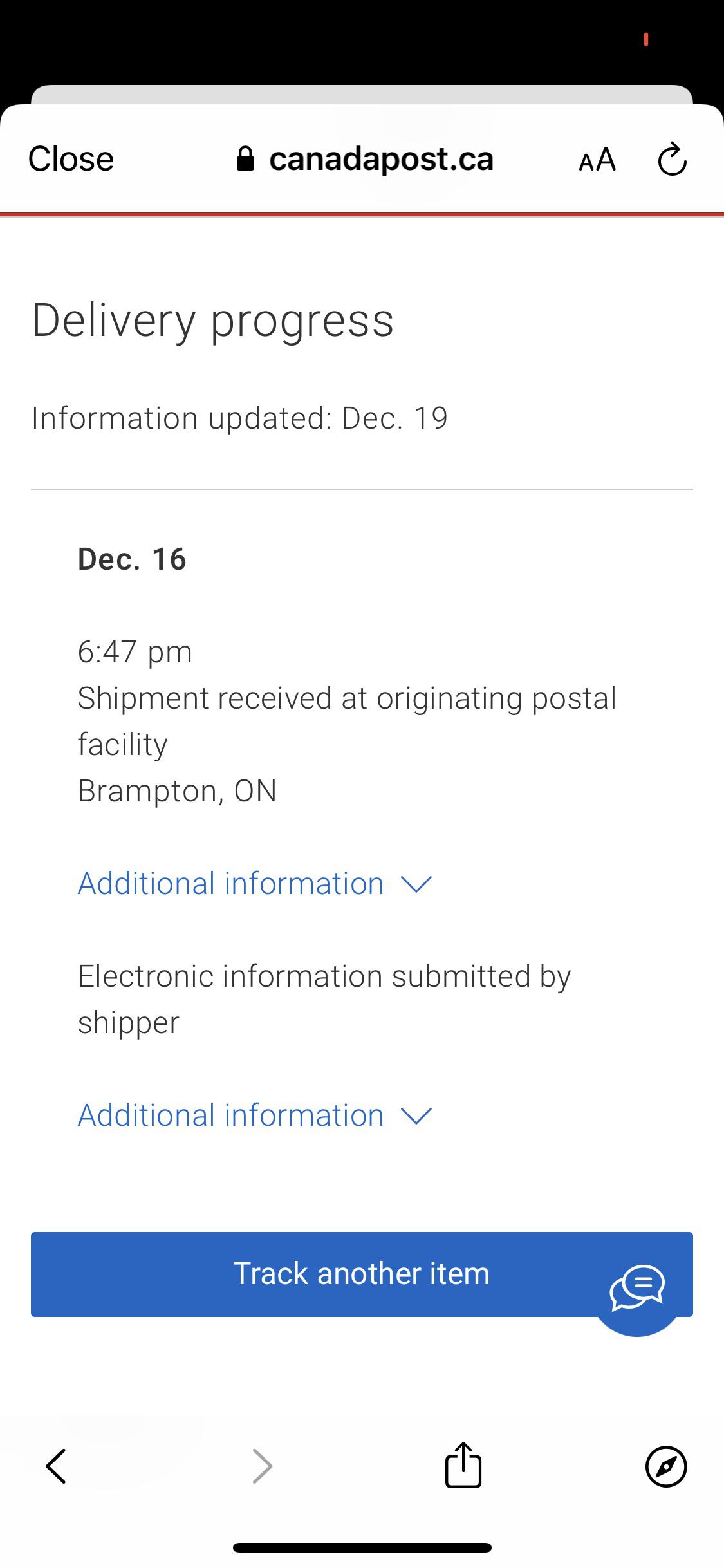 What Is Shipment Information Received At Originating Postal Facility at