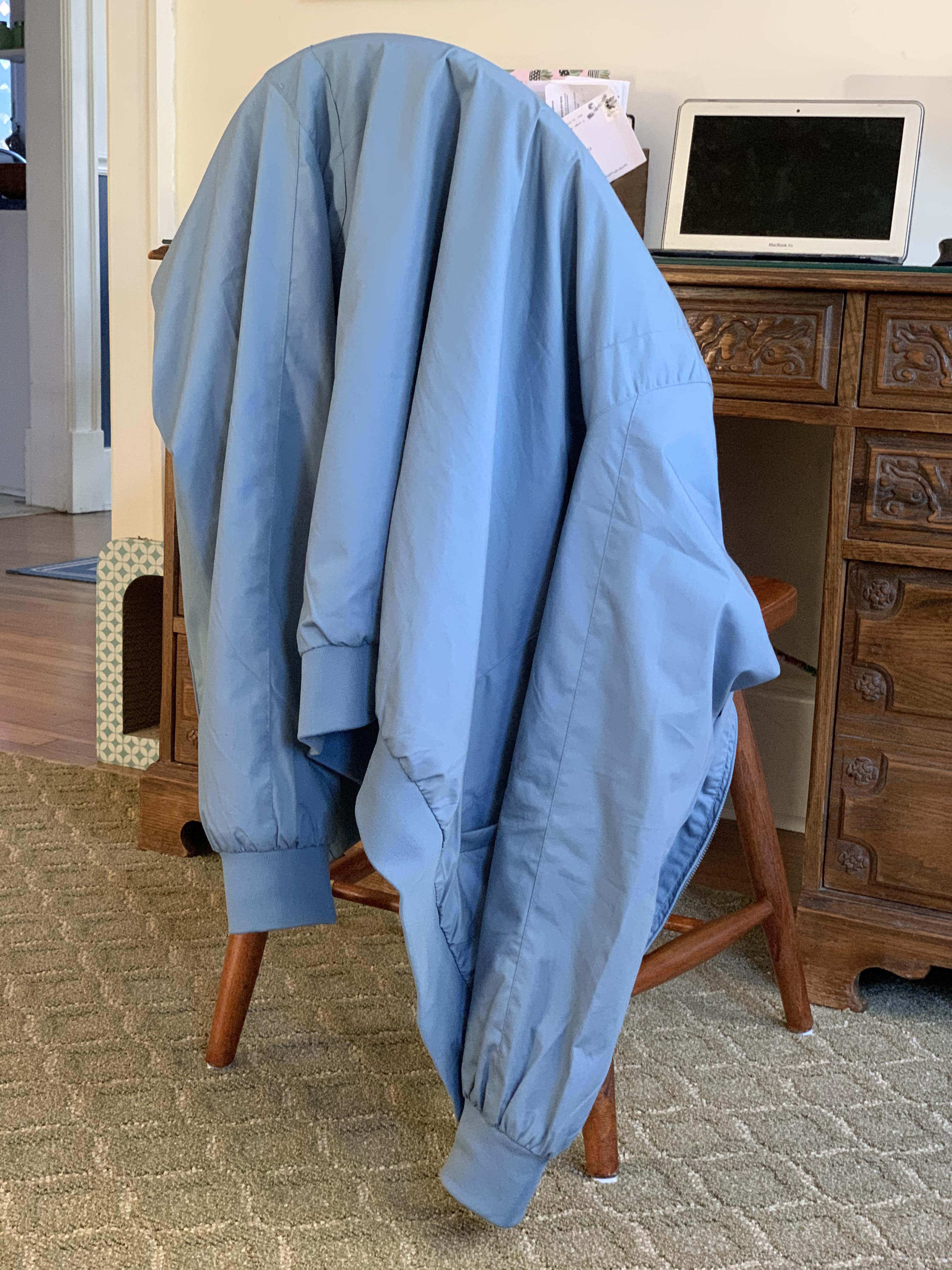 My jacket hanging on my chair. notinteresting