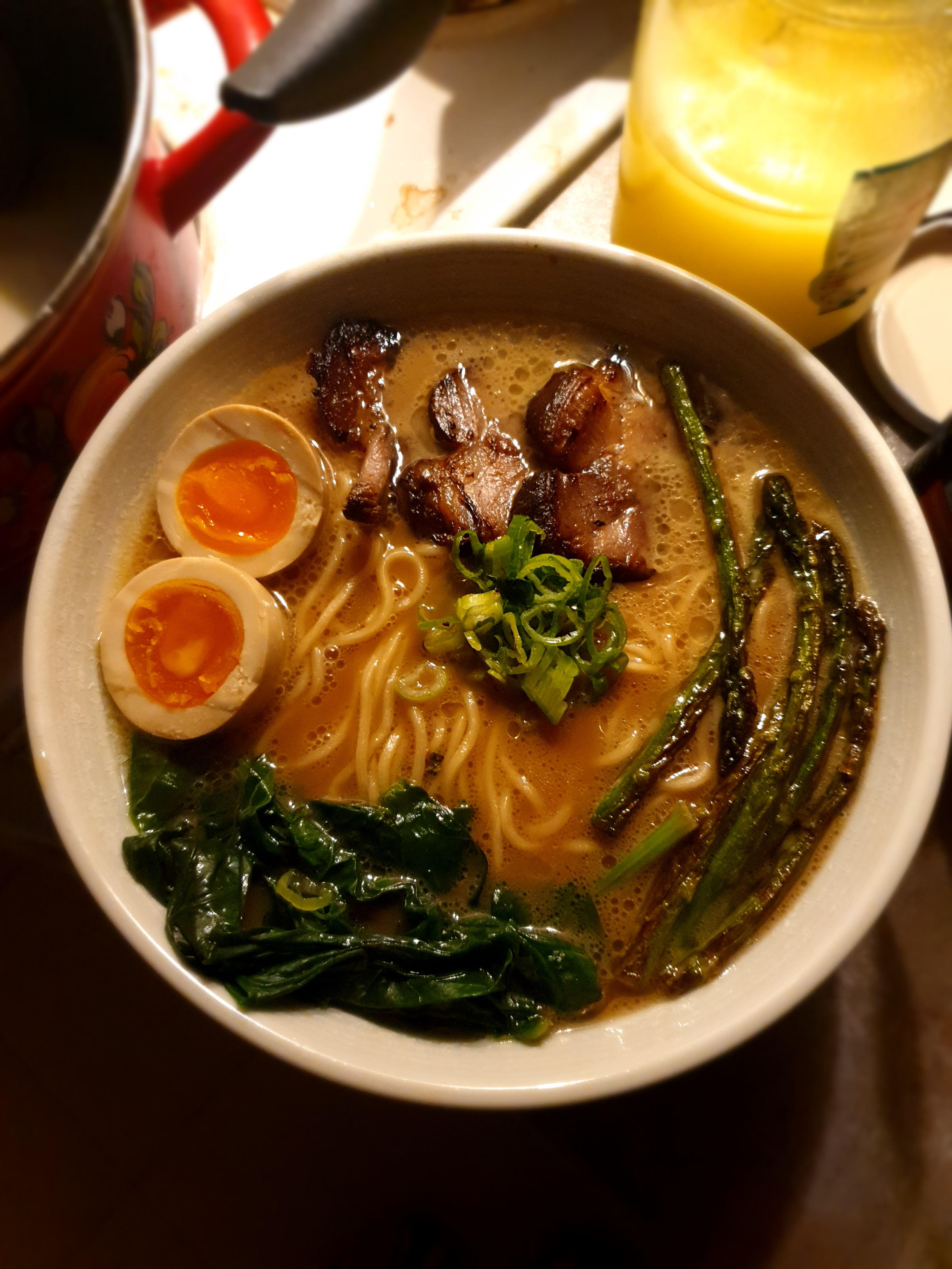 Literally the best meal I've ever had, and made... chicken and pork paitan with bacon dashi from