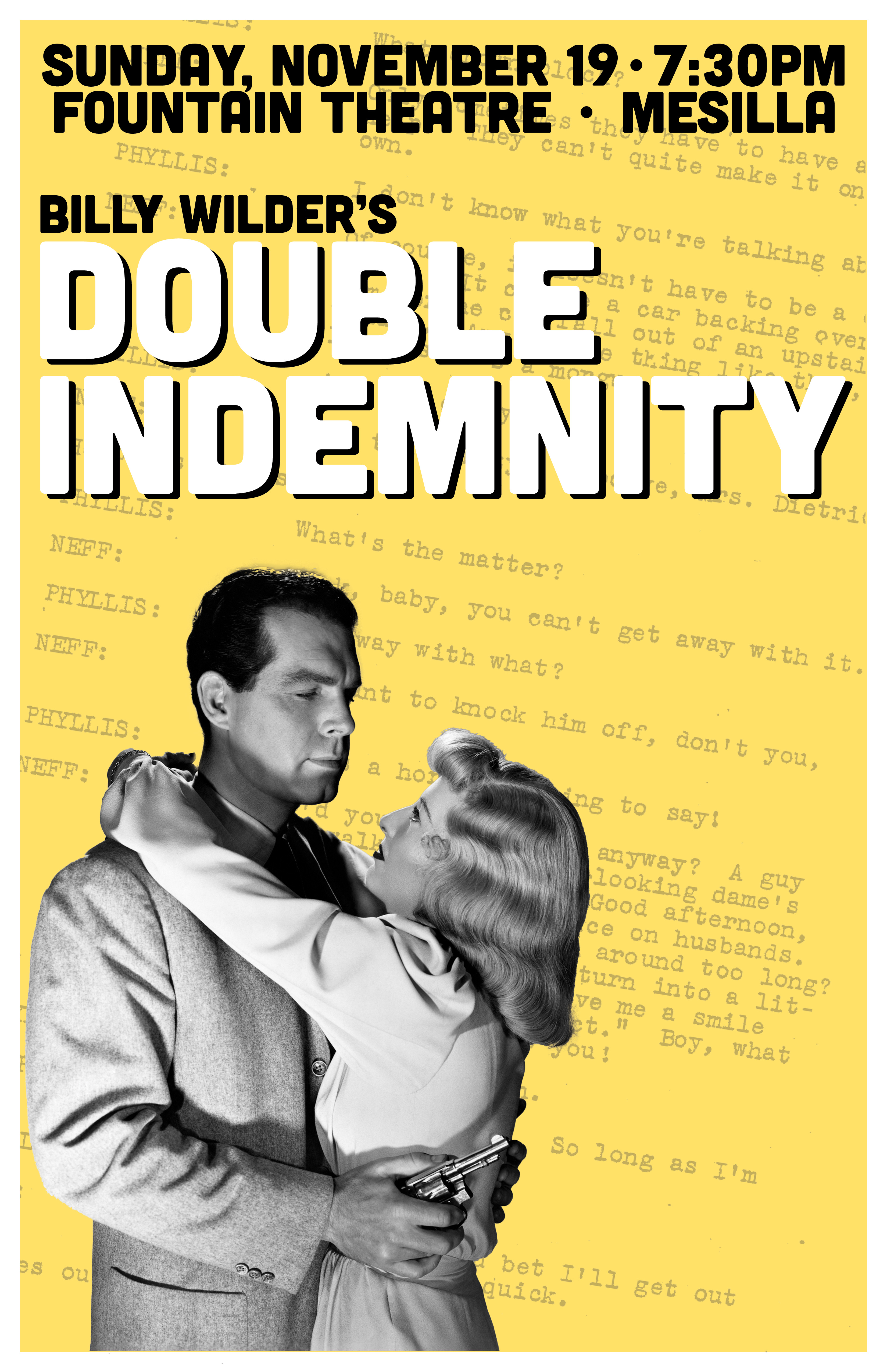 SUNDAY, NOVEMBER 19 The Mesilla Valley Film Society presents DOUBLE