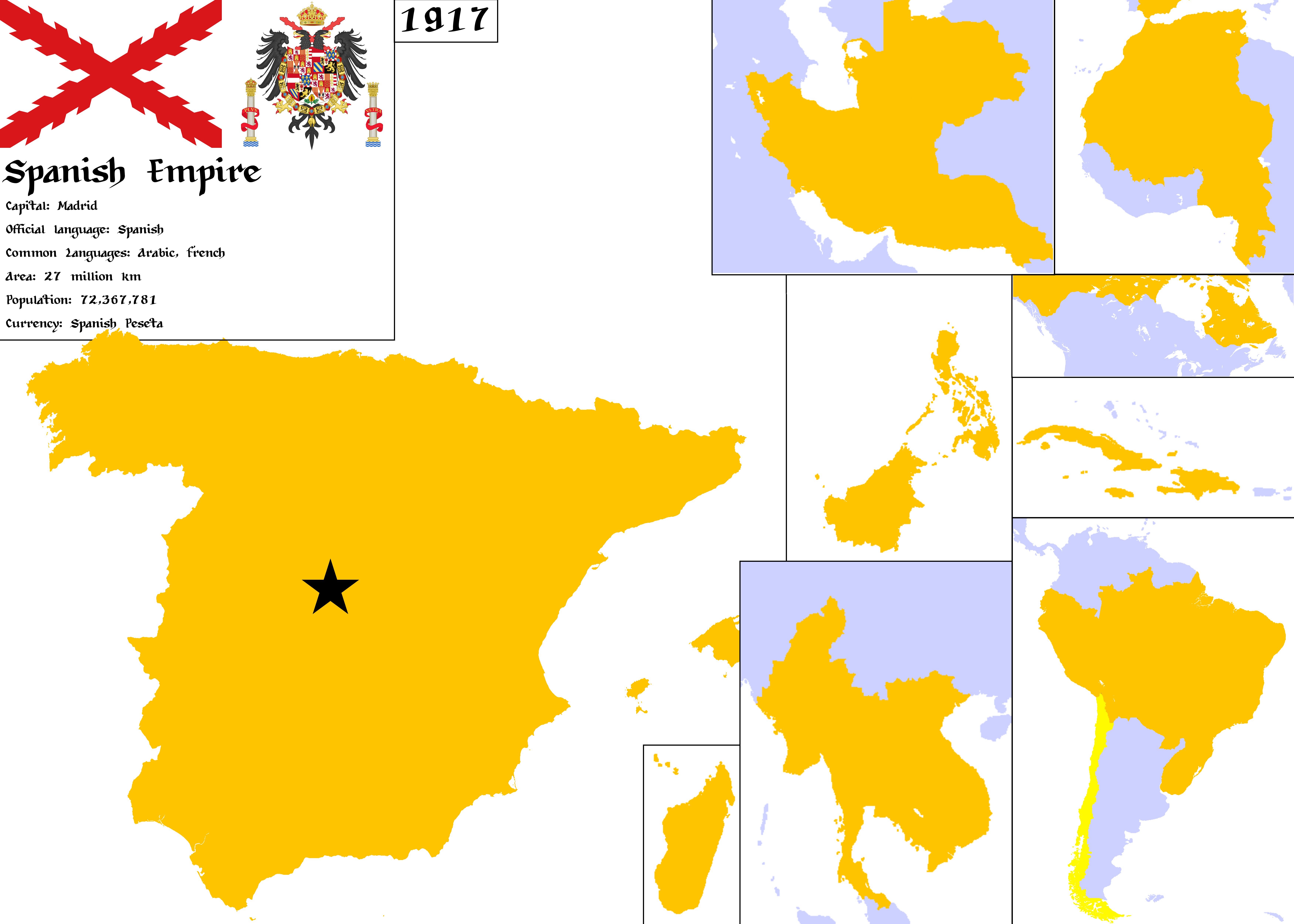 Spanish Empire I created in AOH2 r/imaginarymaps