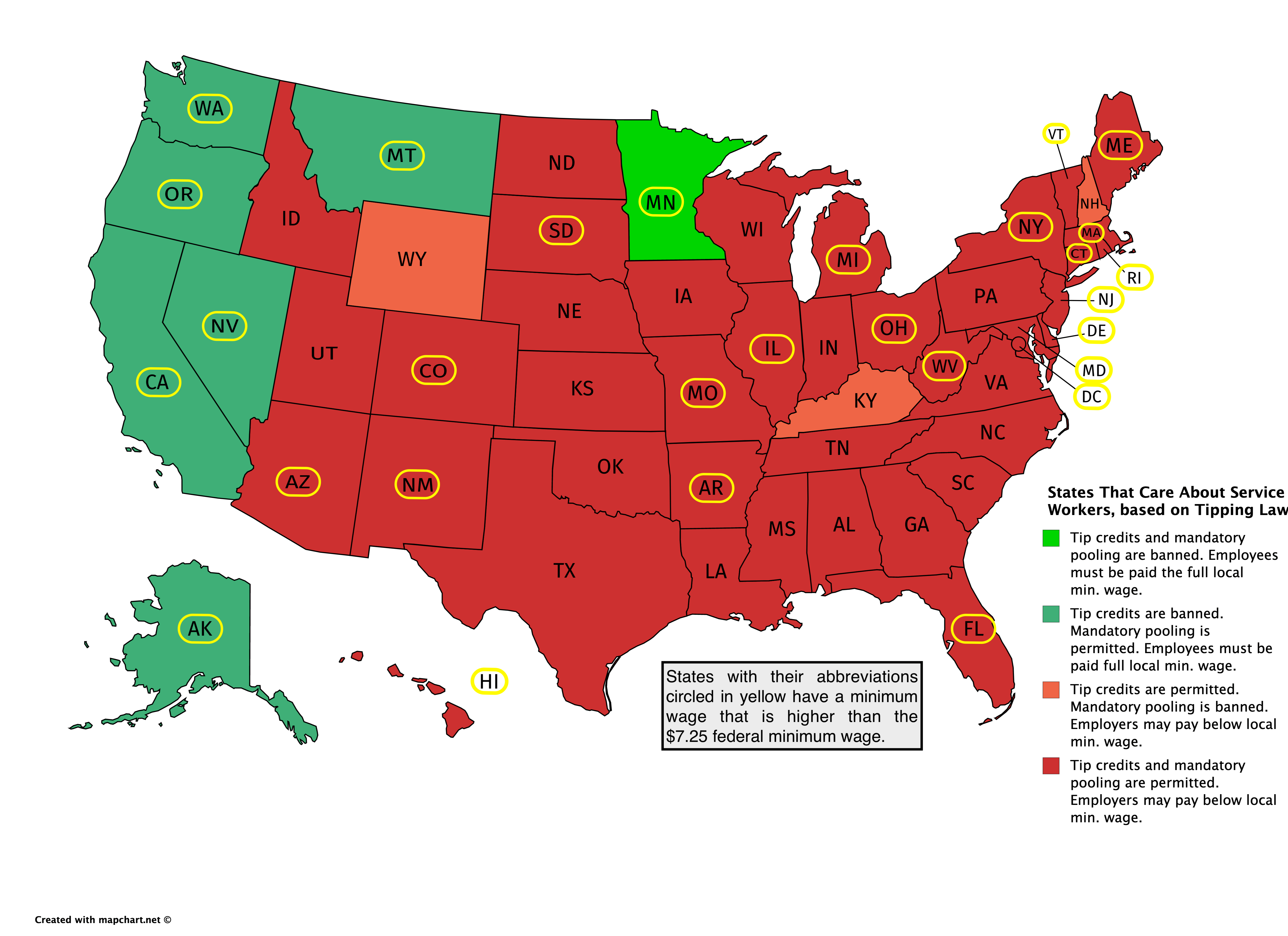 I made this map showing how much each state protects the wages of