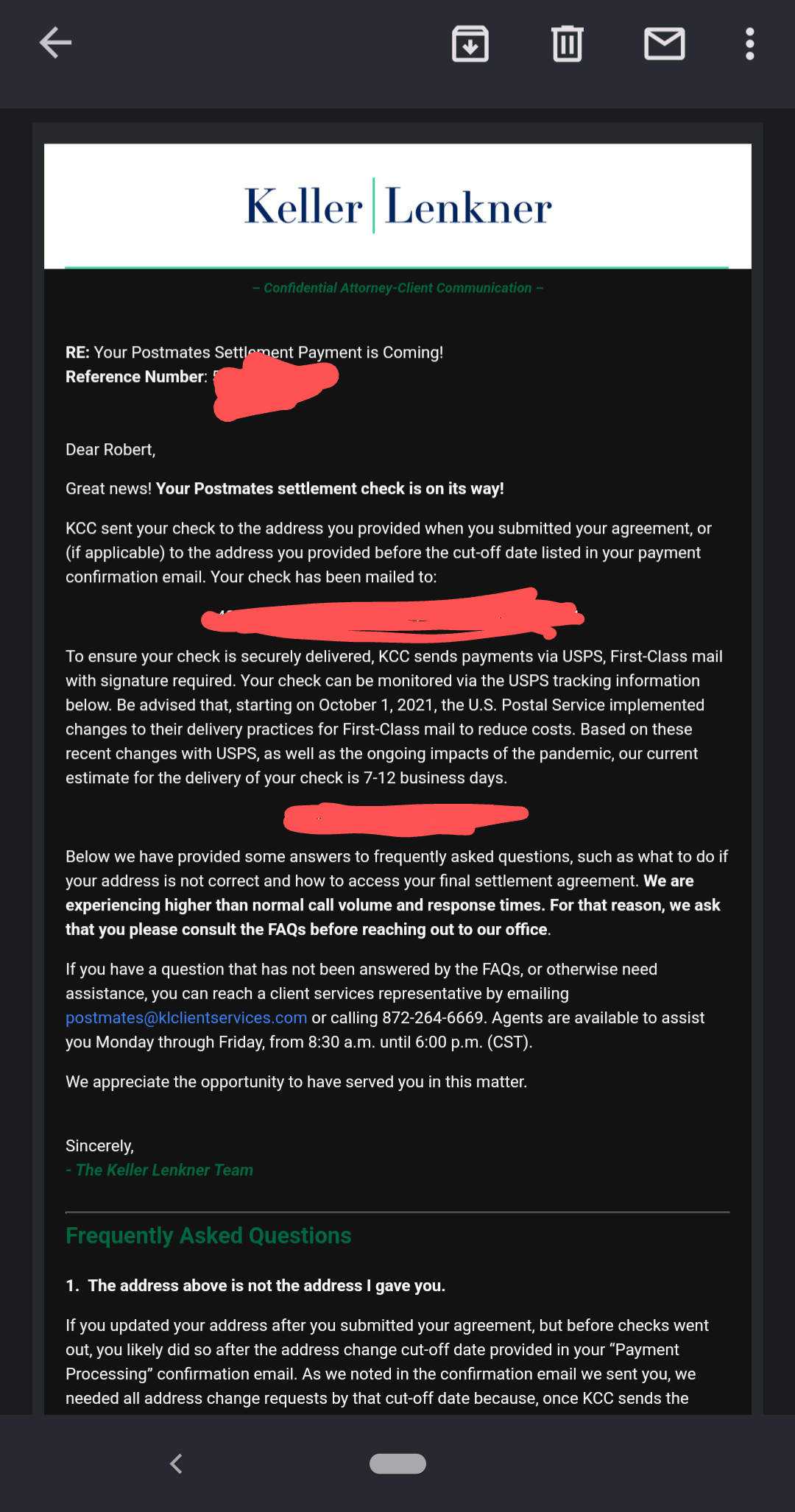 Follow Up On Keller Postmates Settlement I was HELLA skeptical about