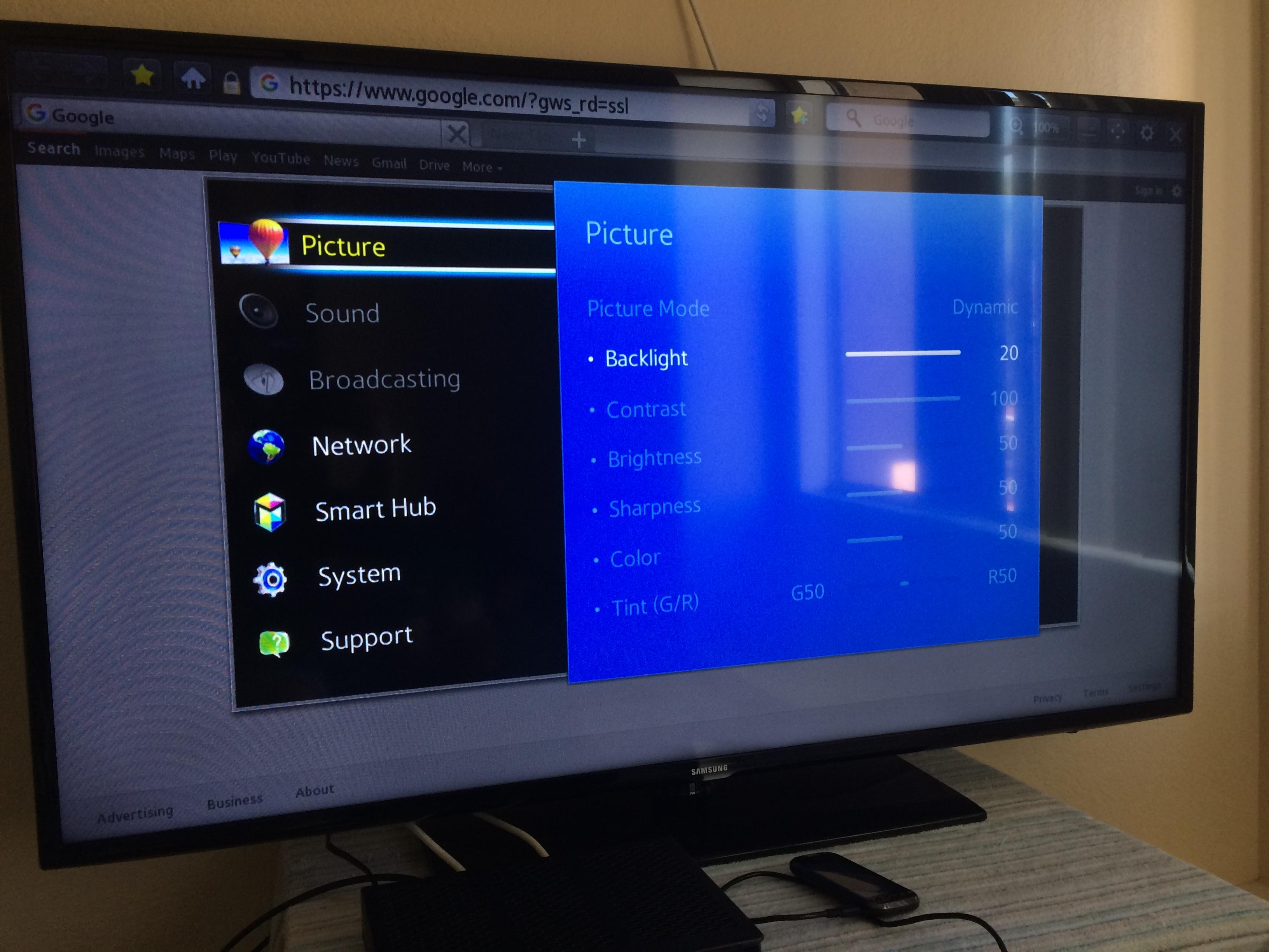 Samsung Tv picture settings only having one adjustable setting? r