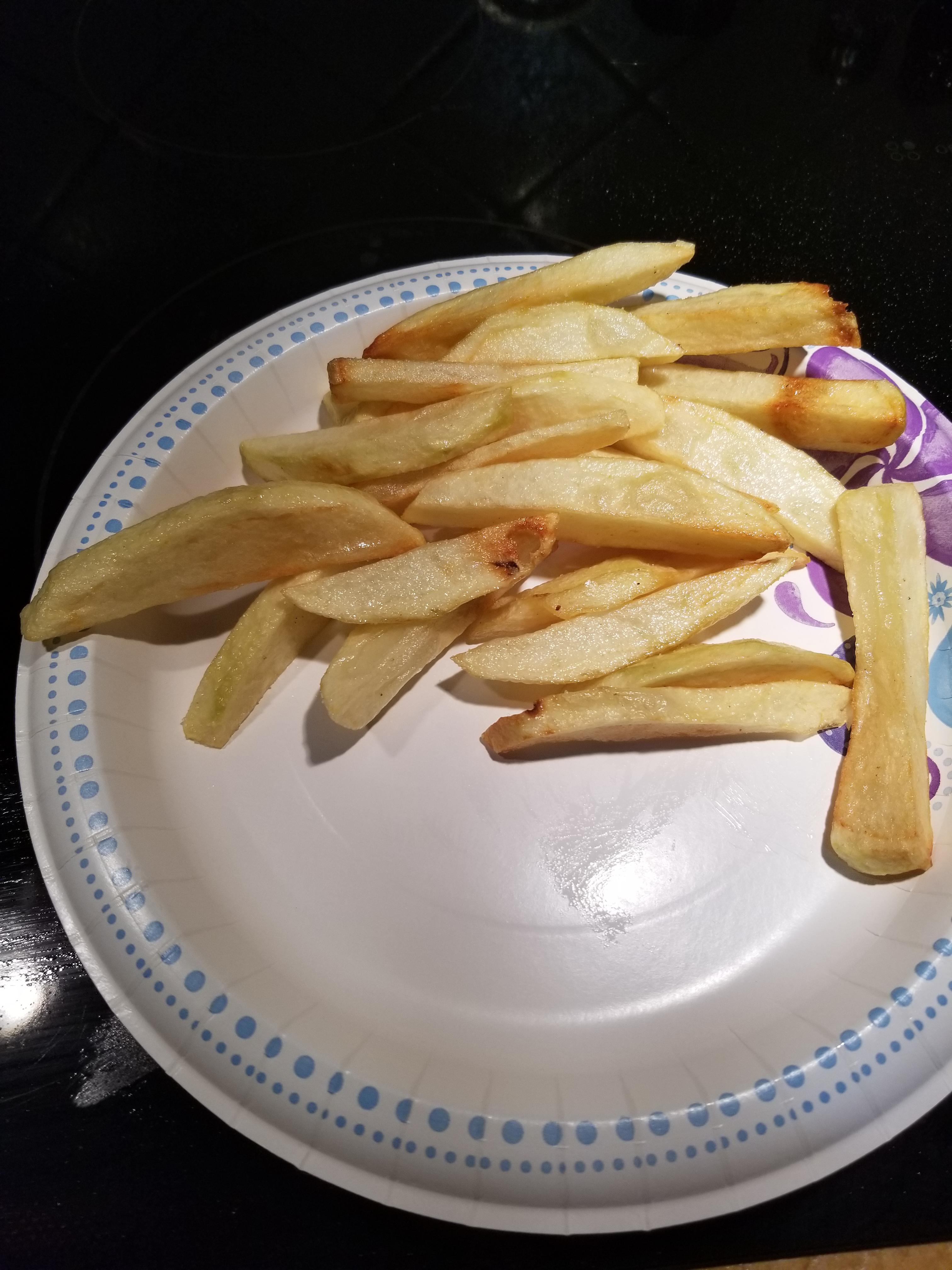 I made homemade fries for the first time! They are perfectly cooked