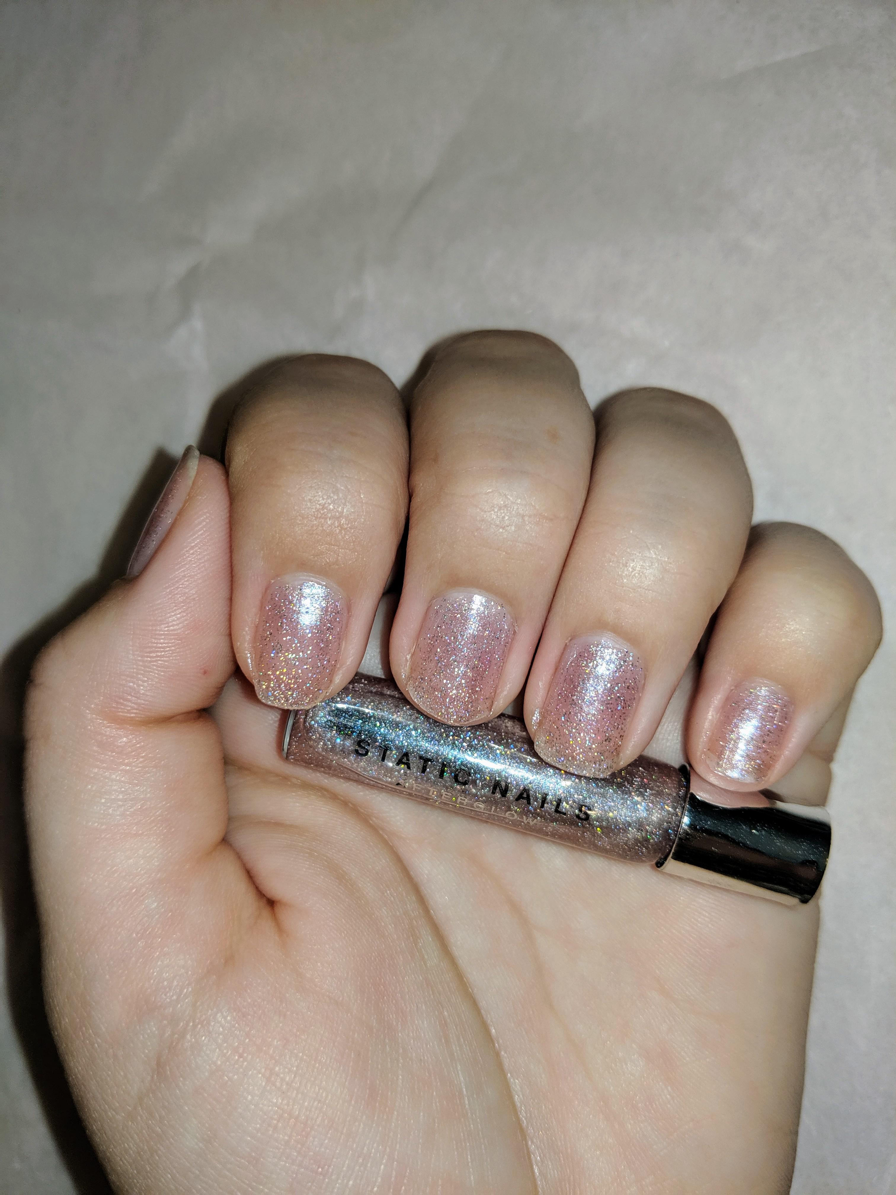Static Nails Liquid Glass in Afterglow (will post updates) r/Nails
