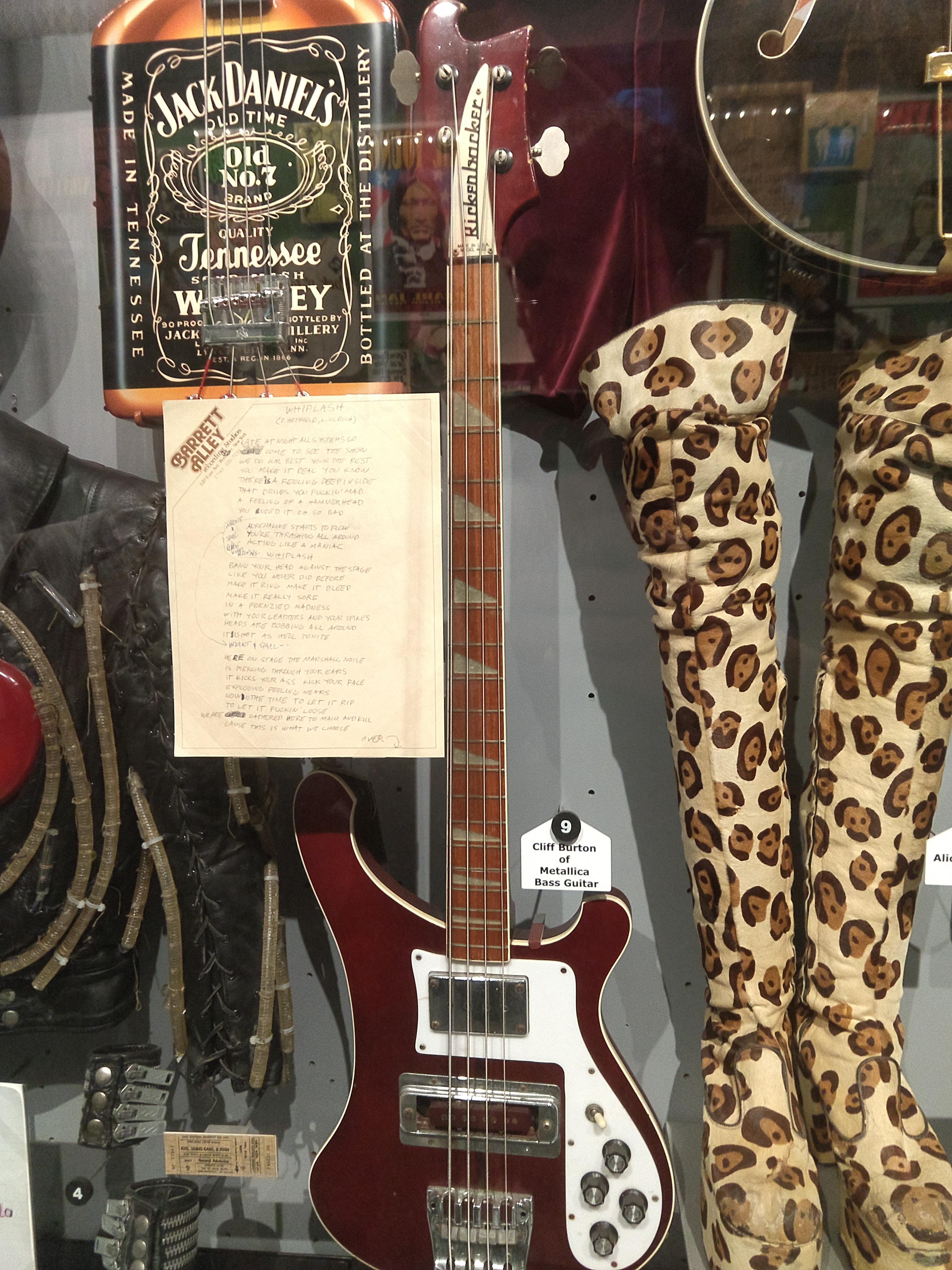 Cliff Burton's Bass guitar at the Rock and Roll Hall of Fame. r