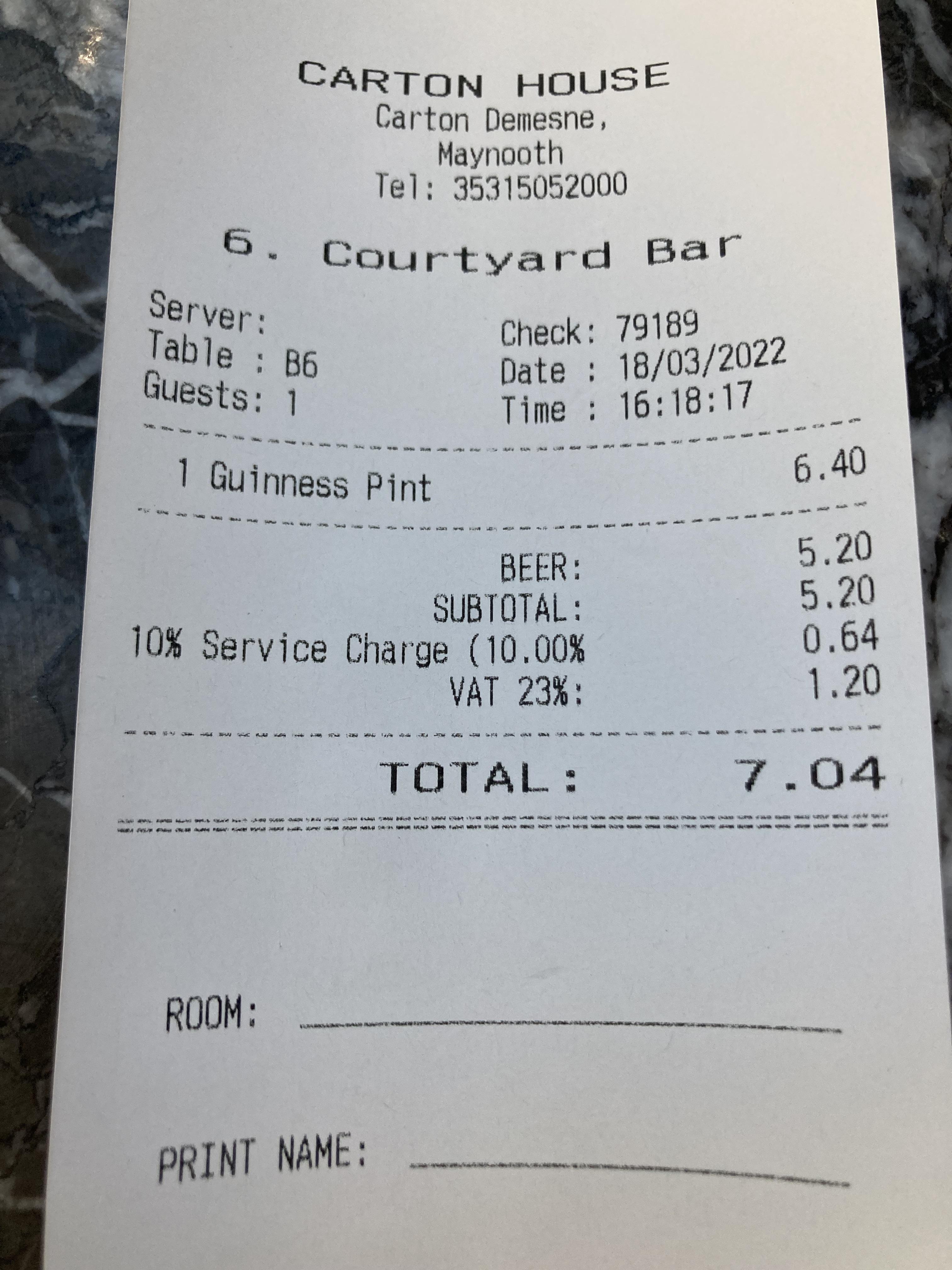 Worlds most expensive pint!! Anyone beat it? Guinness