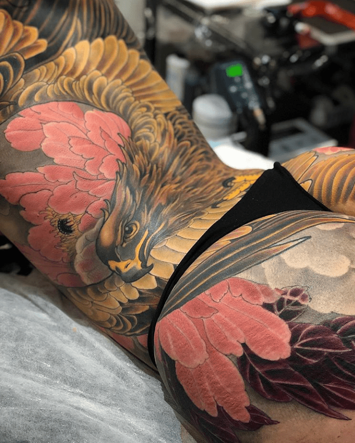 Large eagle back tattoo pics