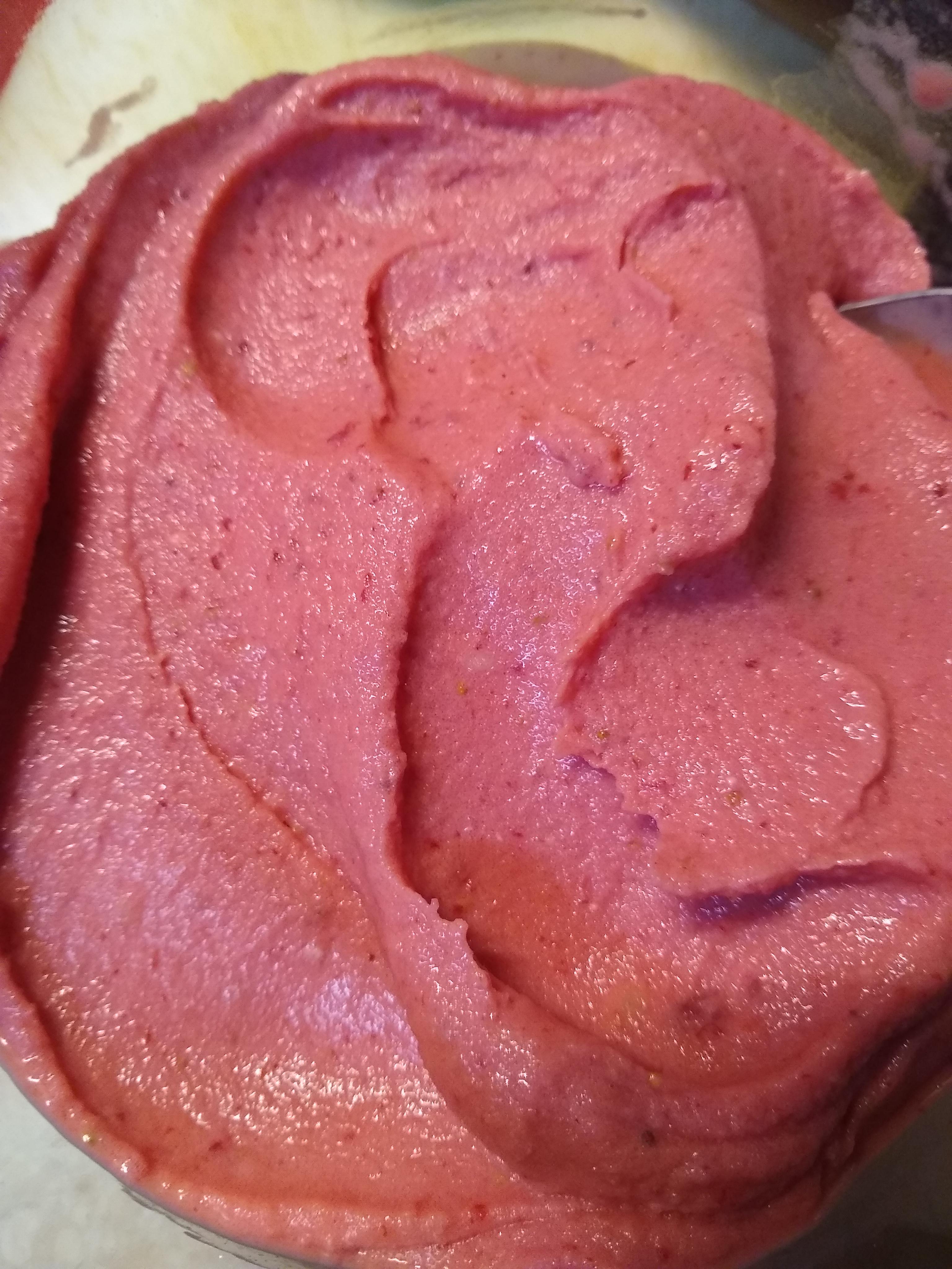 Easy ice cream with a vitamix! Frozen strawberries, yogurt, and