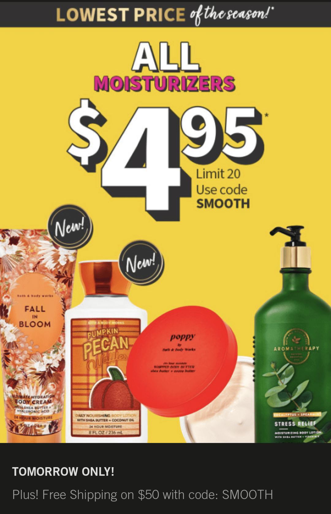 Tomorrow's Sale r/bathandbodyworks