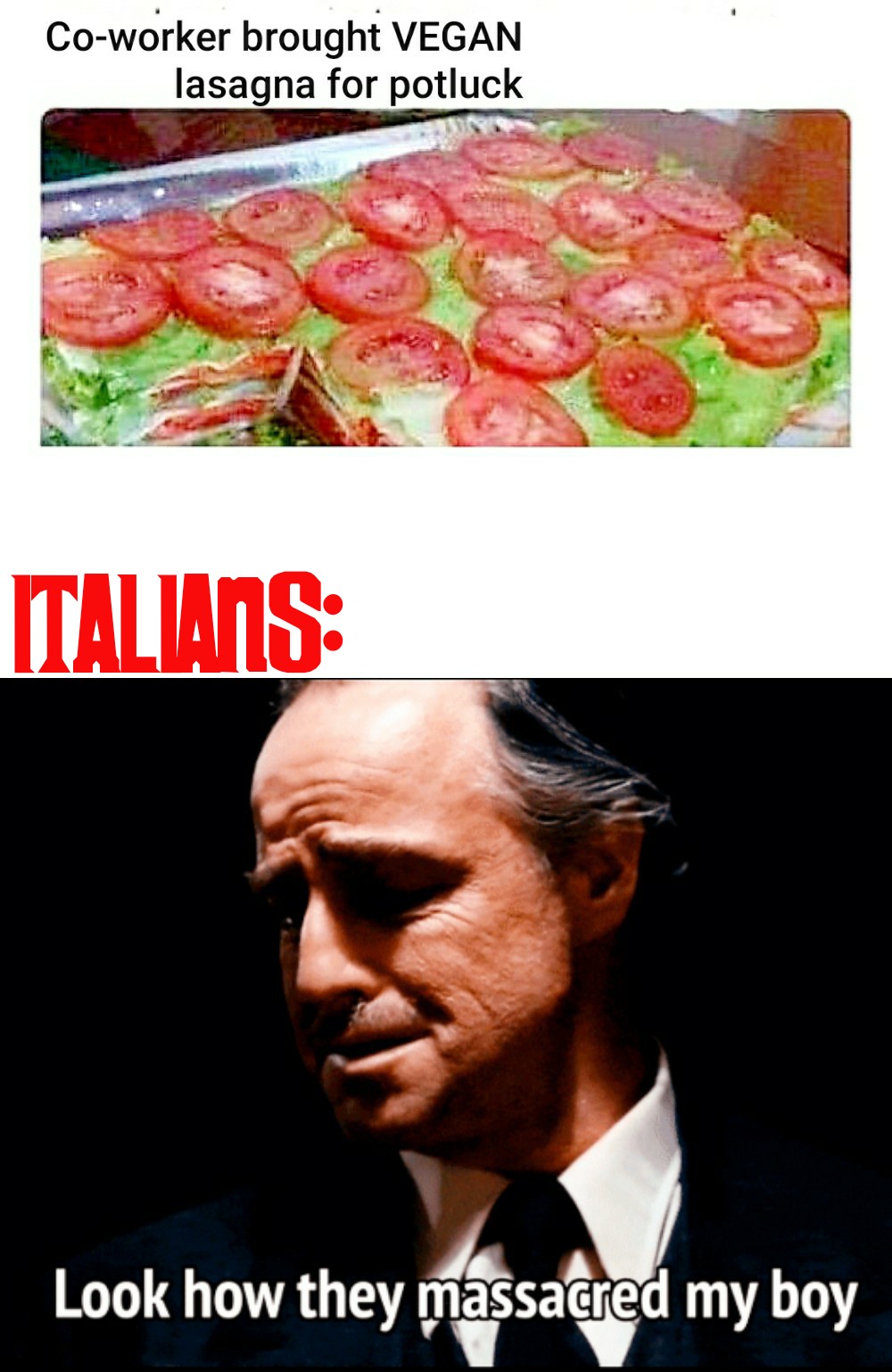 Vegan Lasagna Reaction r/memes