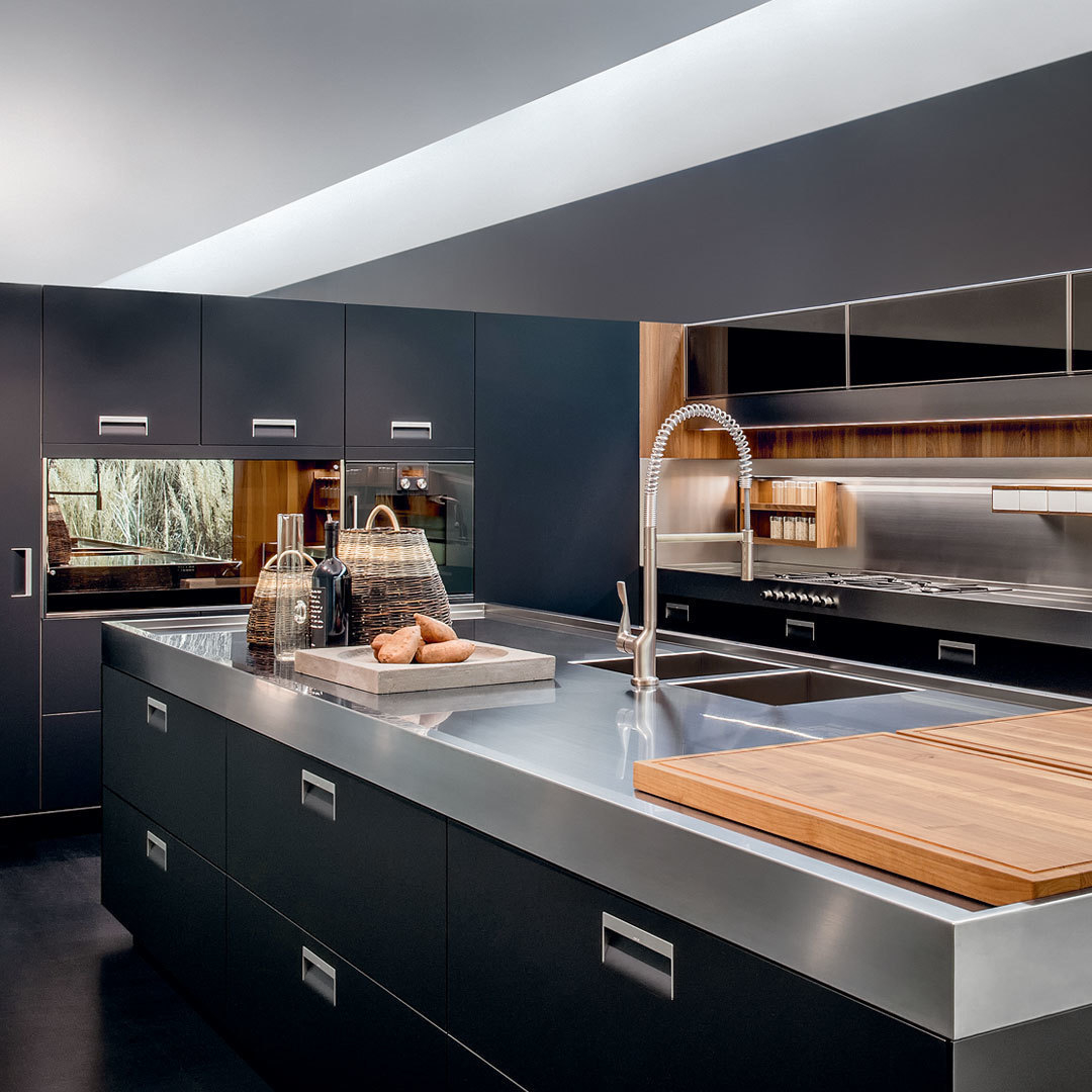 Amazing stainless steel countertop at a kitchen showroom in South