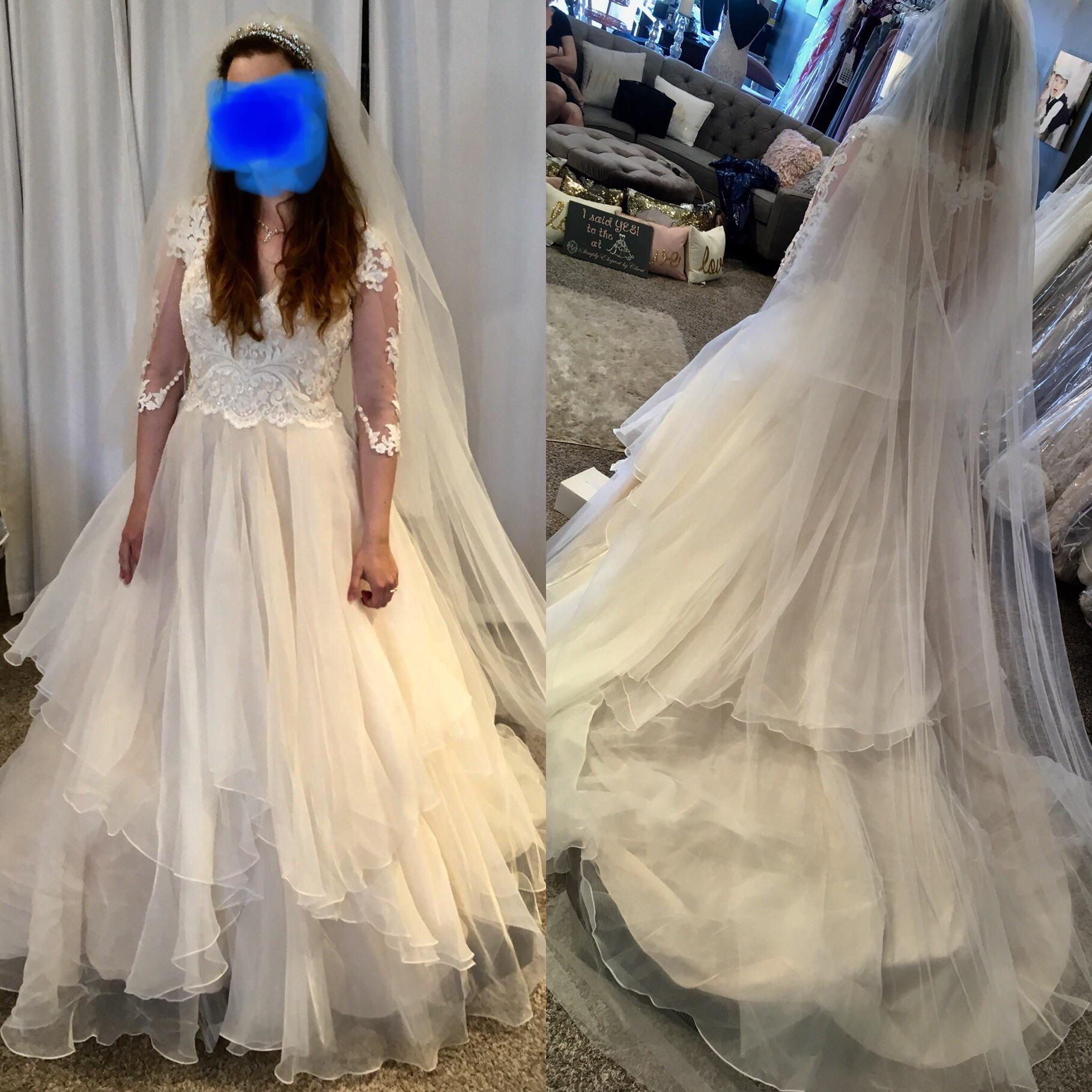 My dress is here! Needs to be steamed, but it’s here!! r/weddingdress